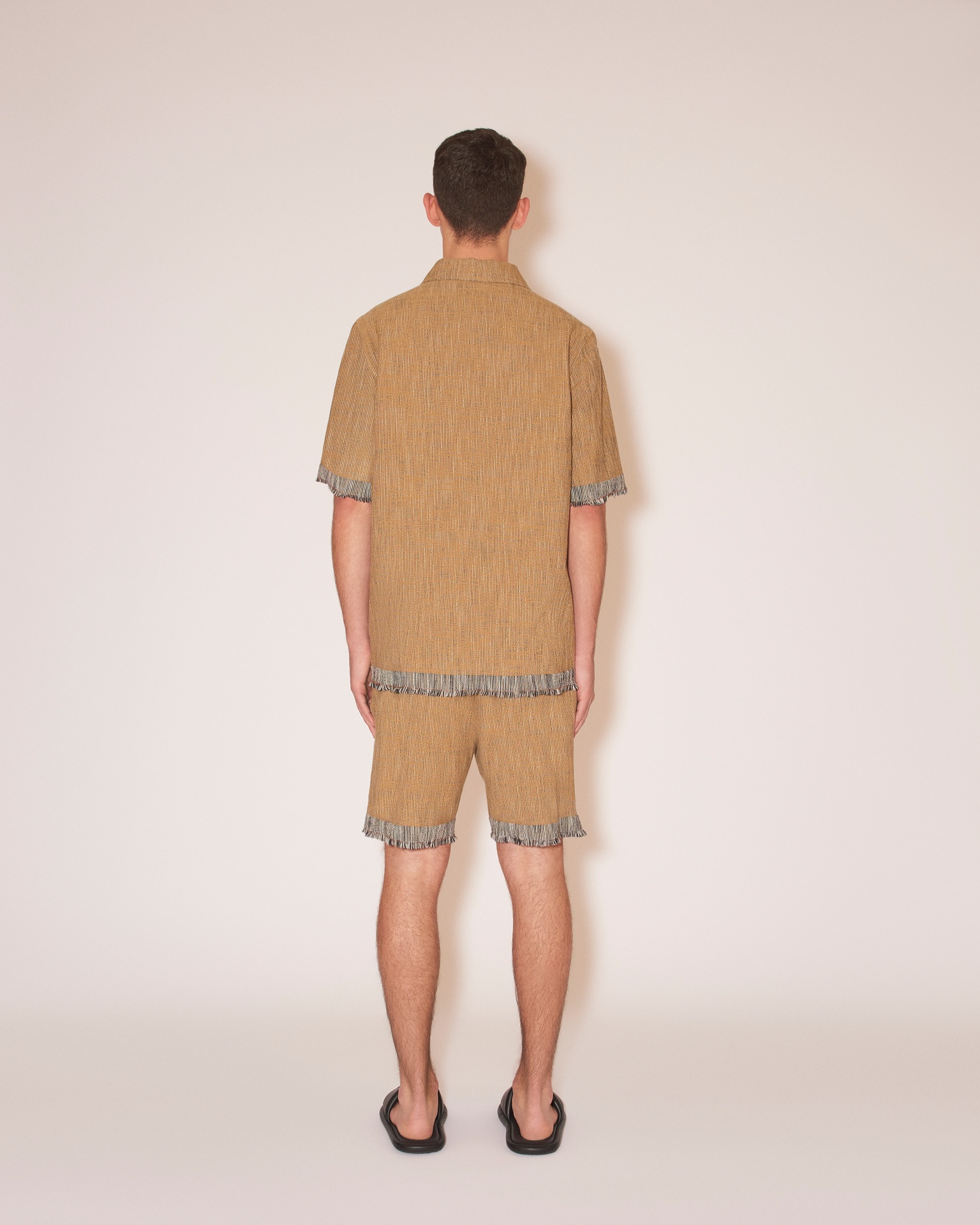 BODIL - 60’s pleat shirt - Khaki melange - 5