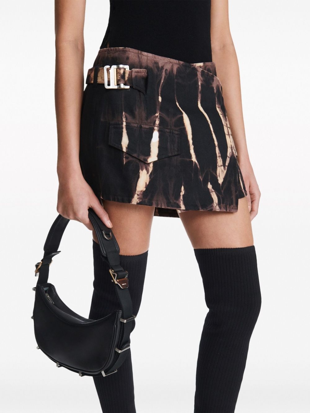 graphic-print denim miniskirt - 5