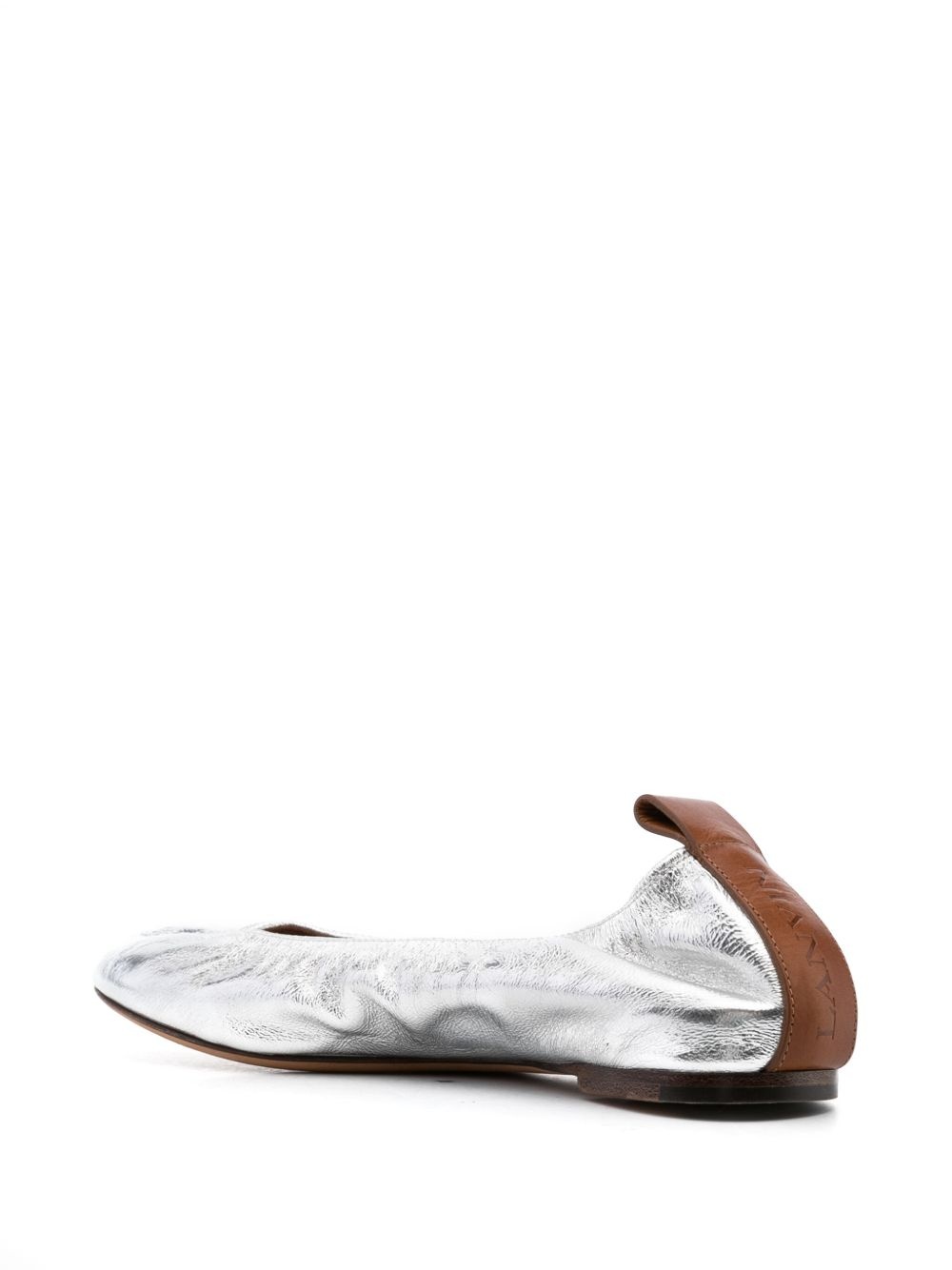 metallic leather ballerina shoes - 3