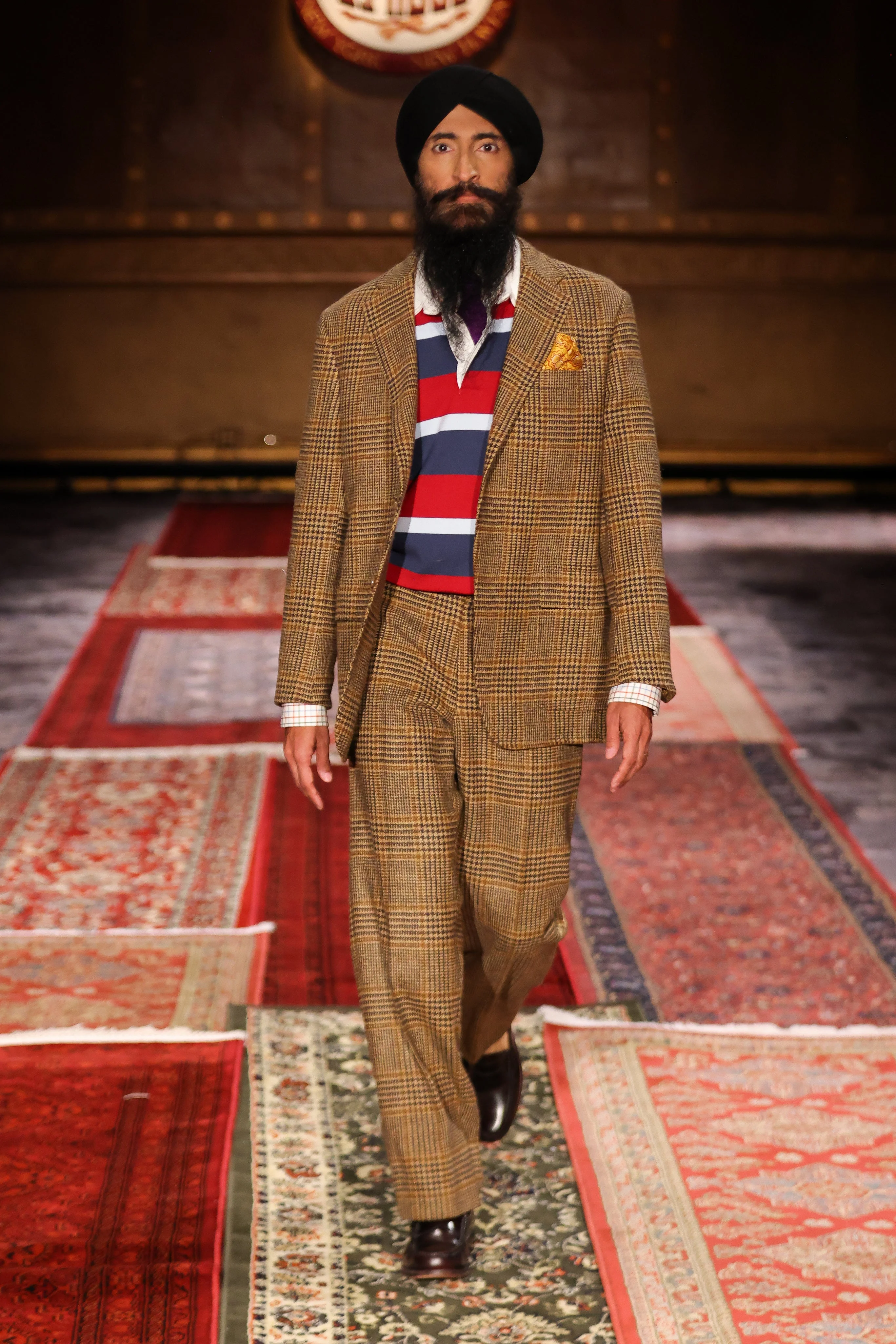 MADE-IN-USA BROWN PRINCE OF WALES CHEVIOT TWEED TROUSER - 1