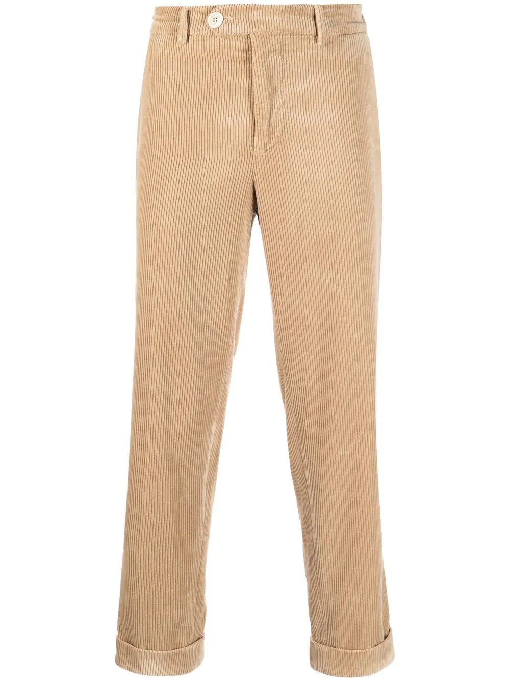 cropped corduroy trousers - 1