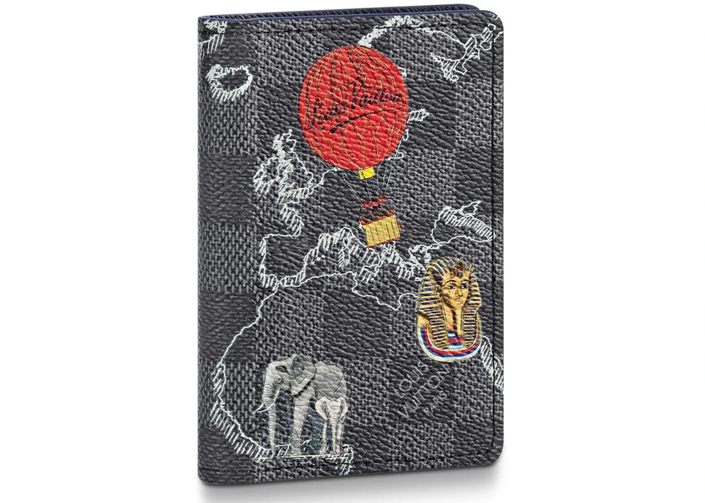 Louis Vuitton Pocket Organizer Damier Graphite Map Black Lining - 1