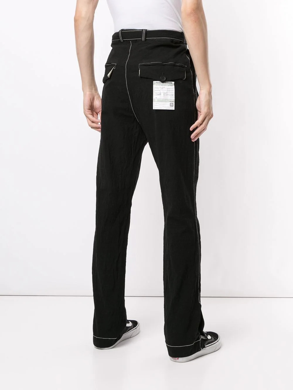 Shrank belted straight-leg trousers - 4