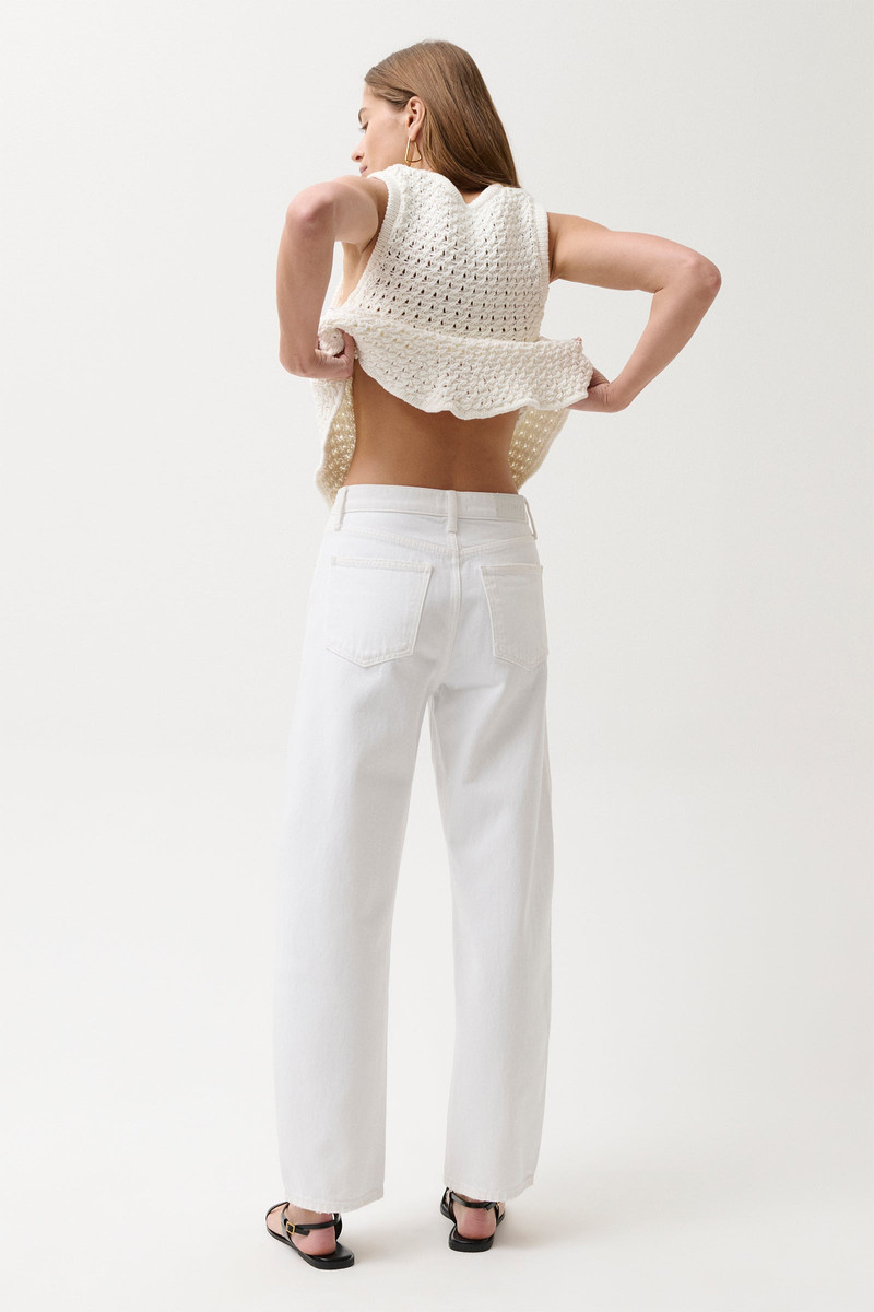 WES HIGH RISE BARREL JEAN - VIVID WHITE 5