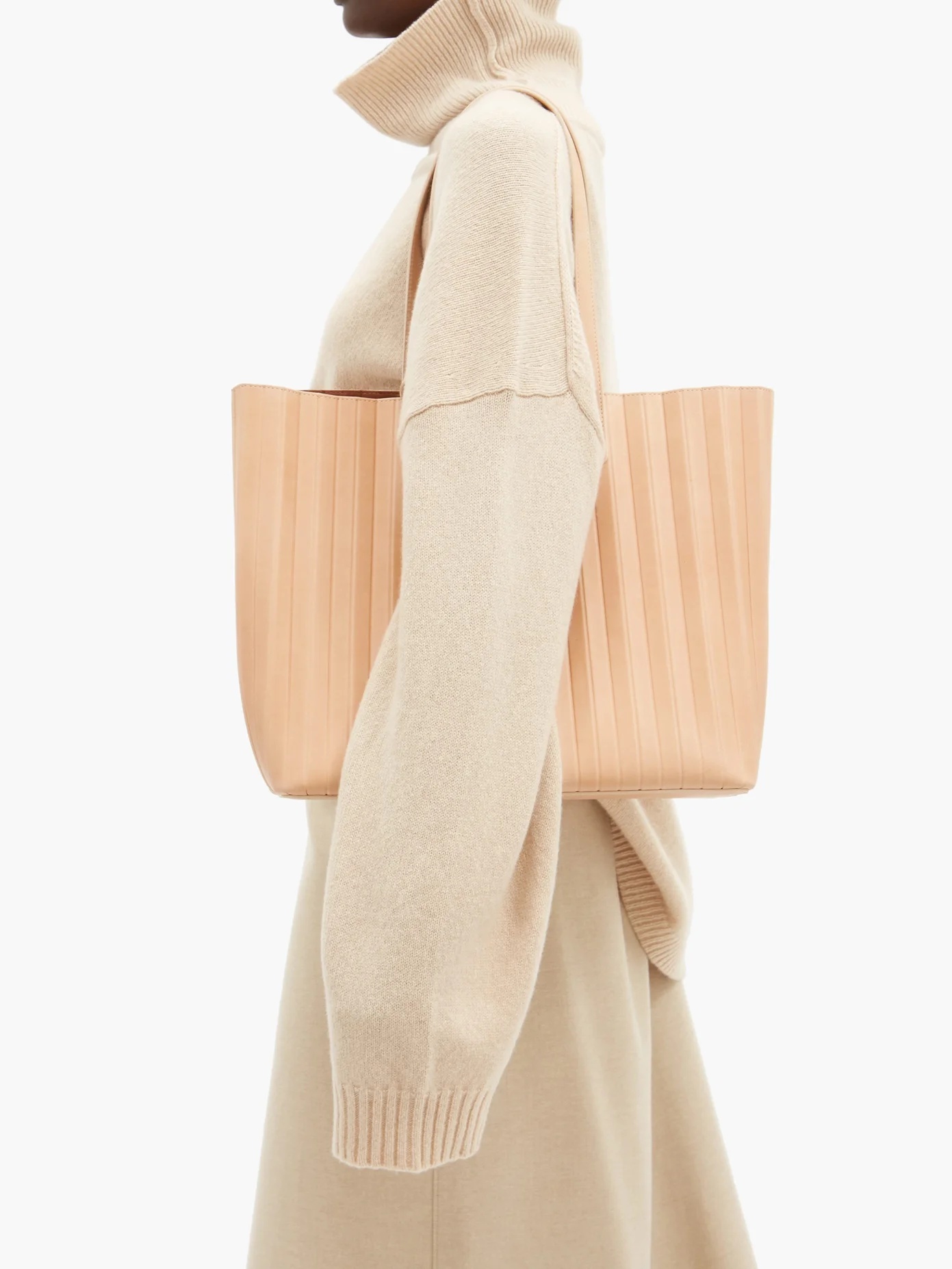 Pleated-leather tote bag - 2