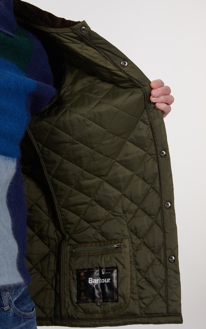 QUILTED JACKET HERITAGE LIDDESDALE OLIVE - 9