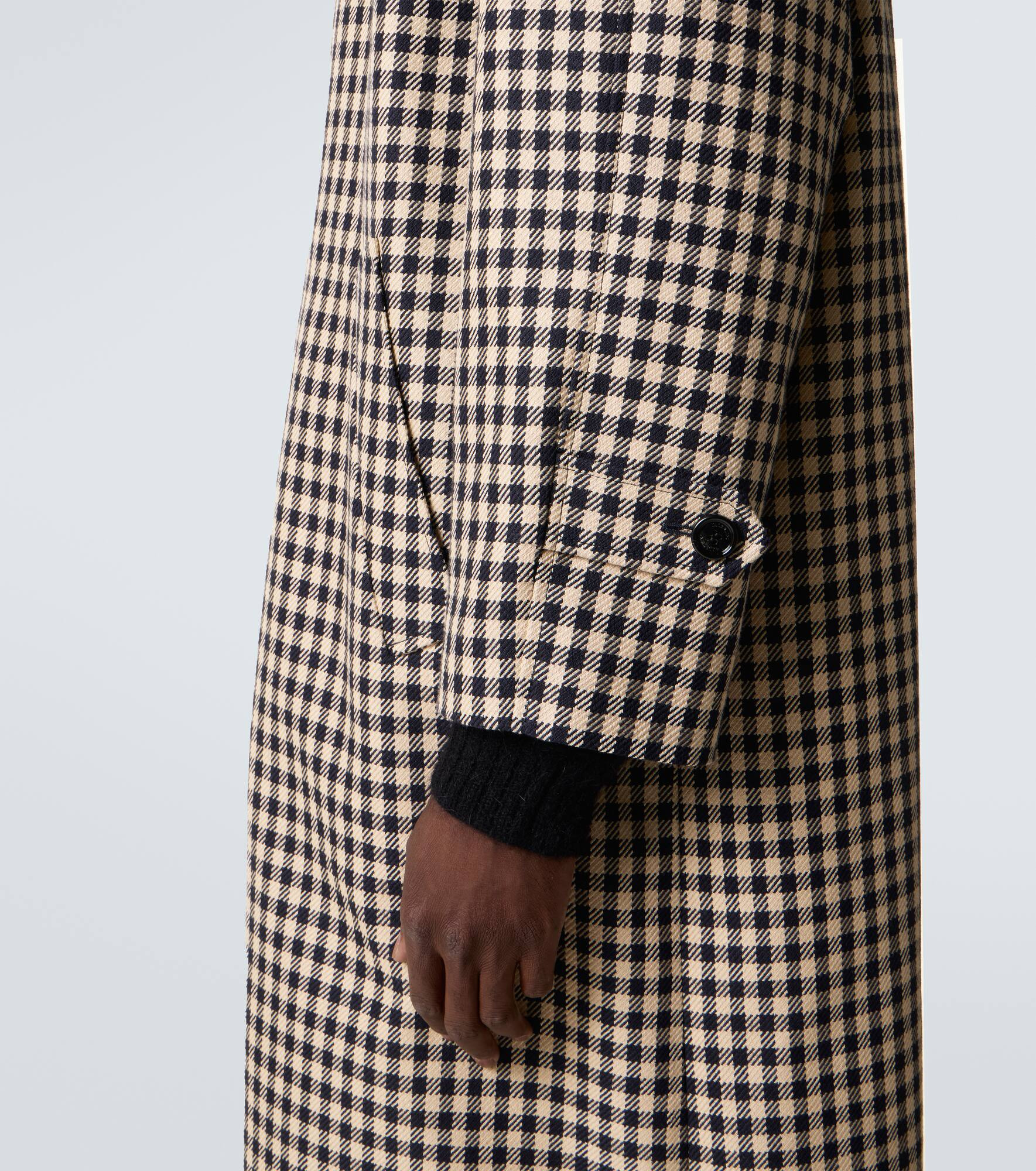 Gingham cotton and wool coat - 7