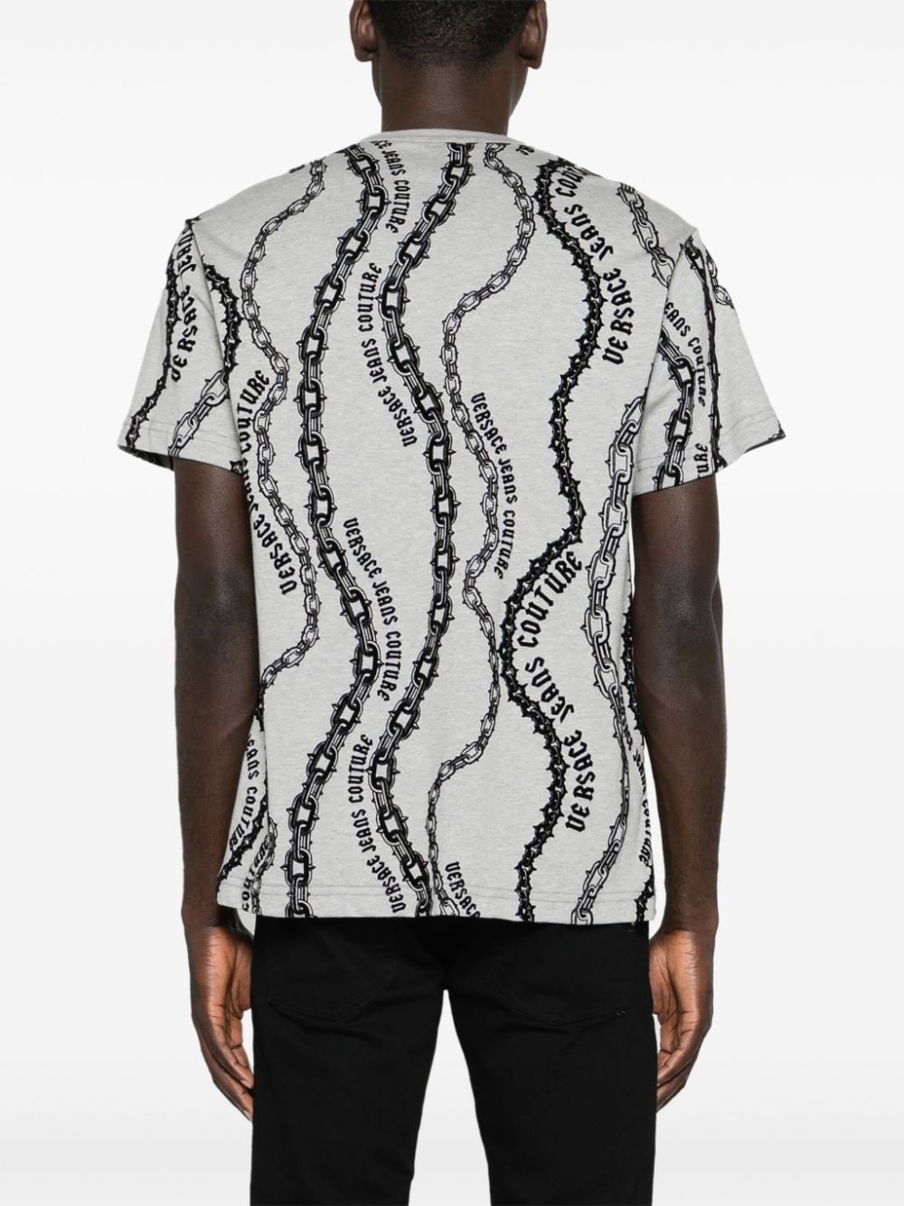flocked-print cotton T-shirt - 4