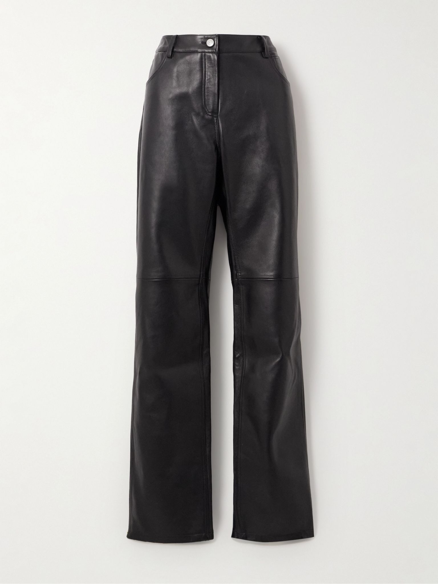 Leather straight-leg pants Black - 1