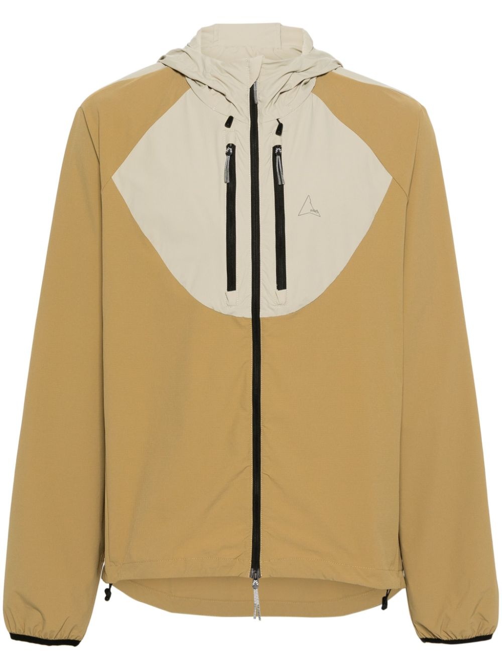 logo-print hooded windbreaker jacket - 1