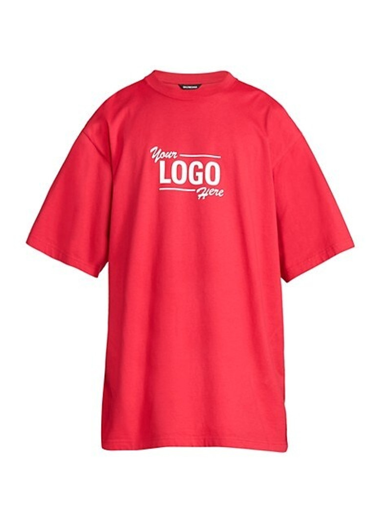 Red 'Your Logo Here' Boxy T-Shirt - 1