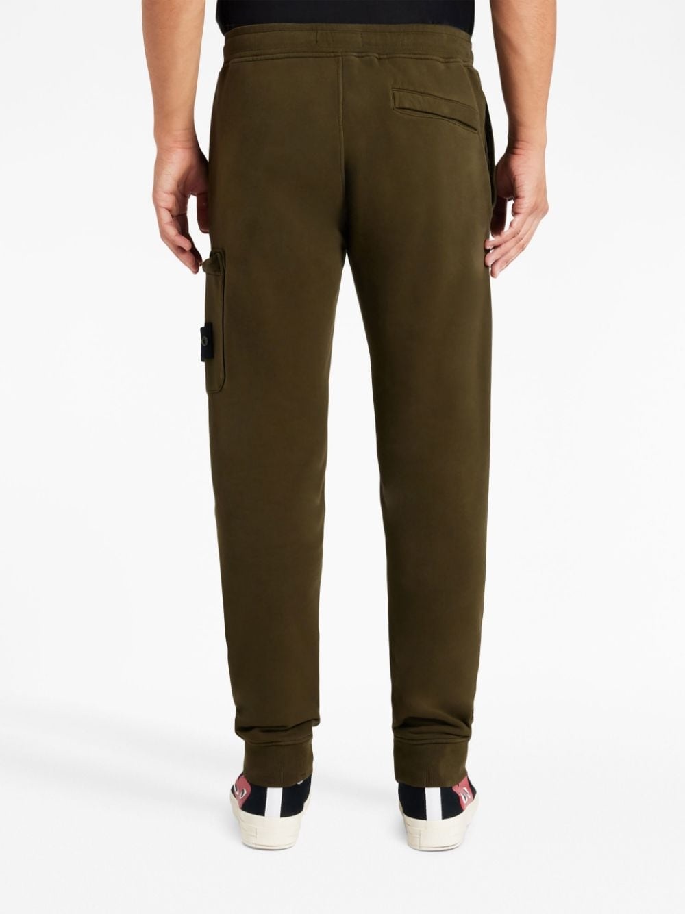 Compass logo-patch cotton track pants - 4