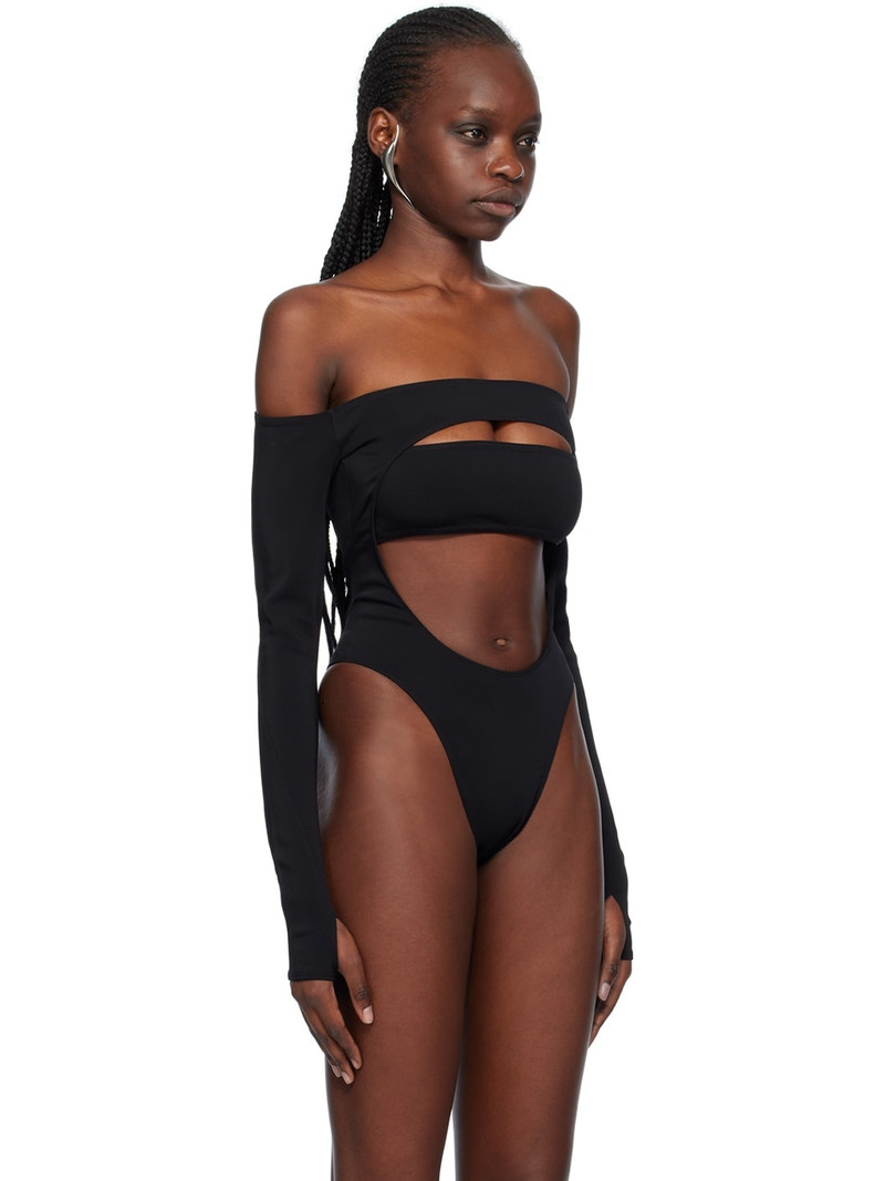 MUGLER Black Circle Bodysuit outlook
