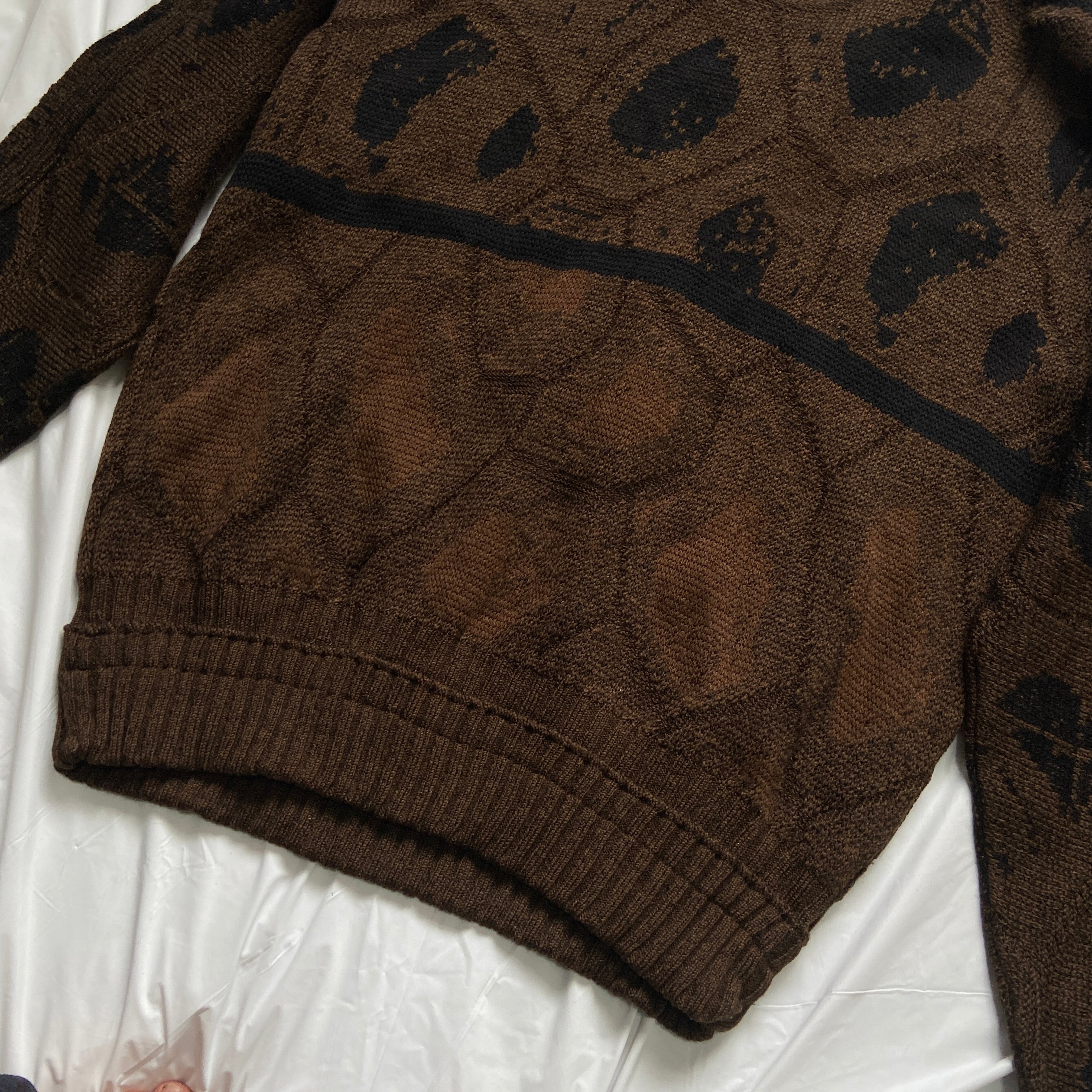 Gianni Versace 1982fw grungy brown knit sweater 40 - 6