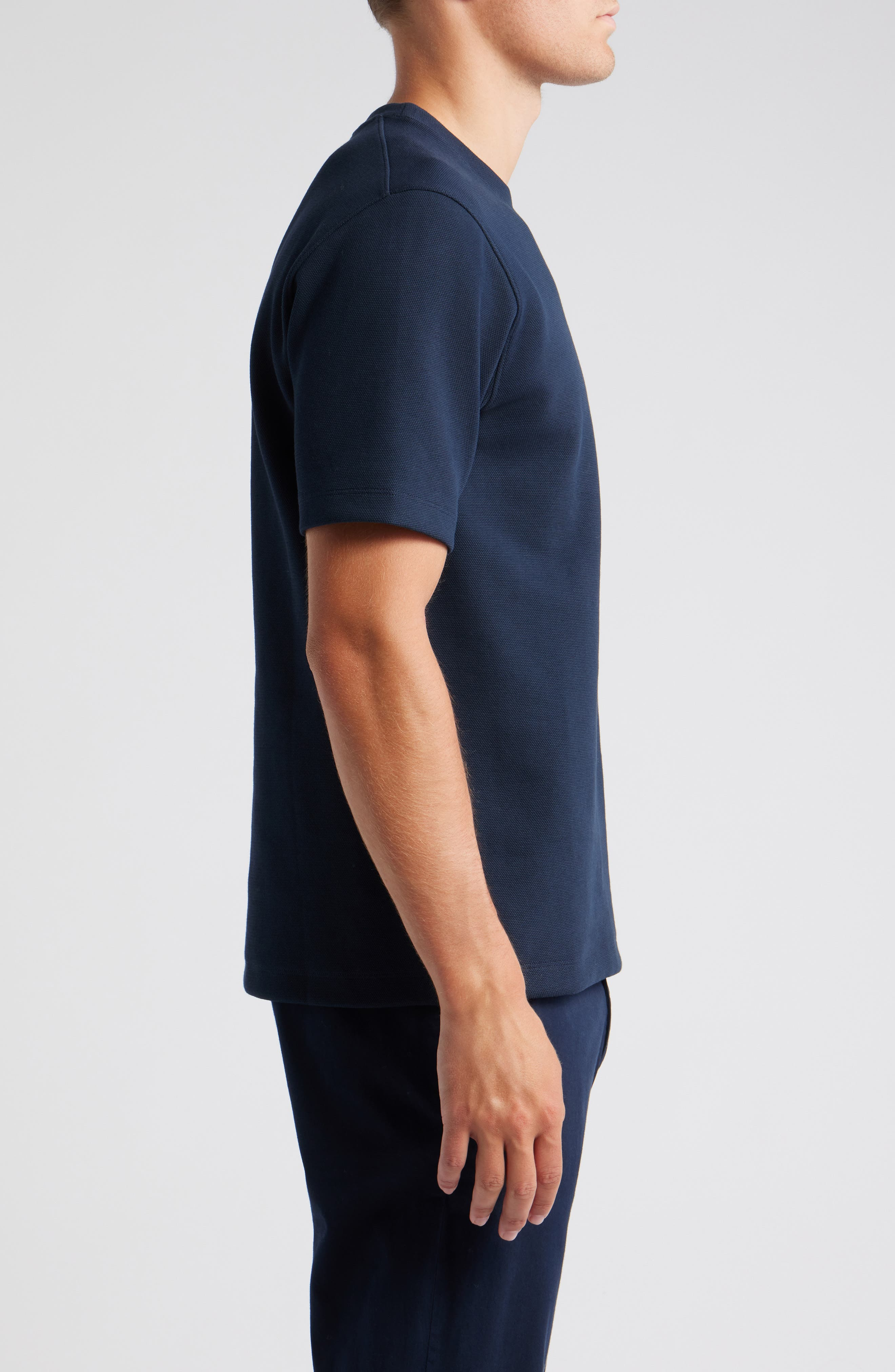 Theory Delroy Double Piqué Crewneck T-Shirt in Baltic at Nordstrom - 3