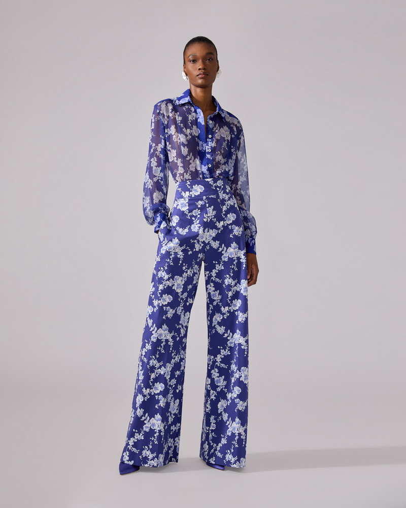 CAROLINA HERRERA Chiffon Floral-Print Blouse outlook