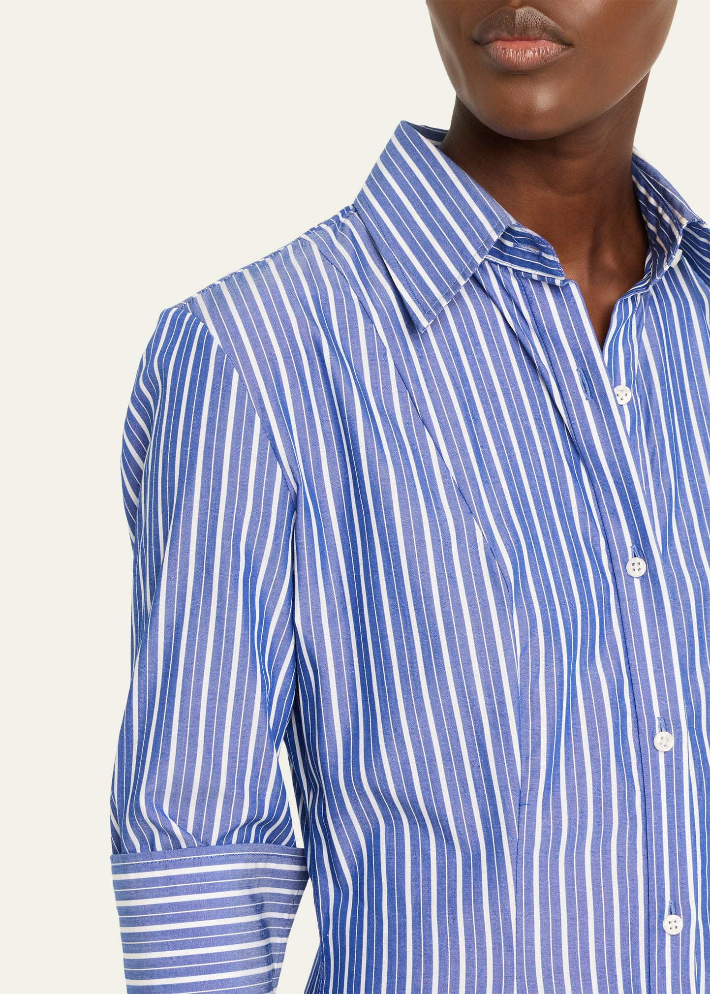 Sammy Striped Collared Midi Shirtdress - 5