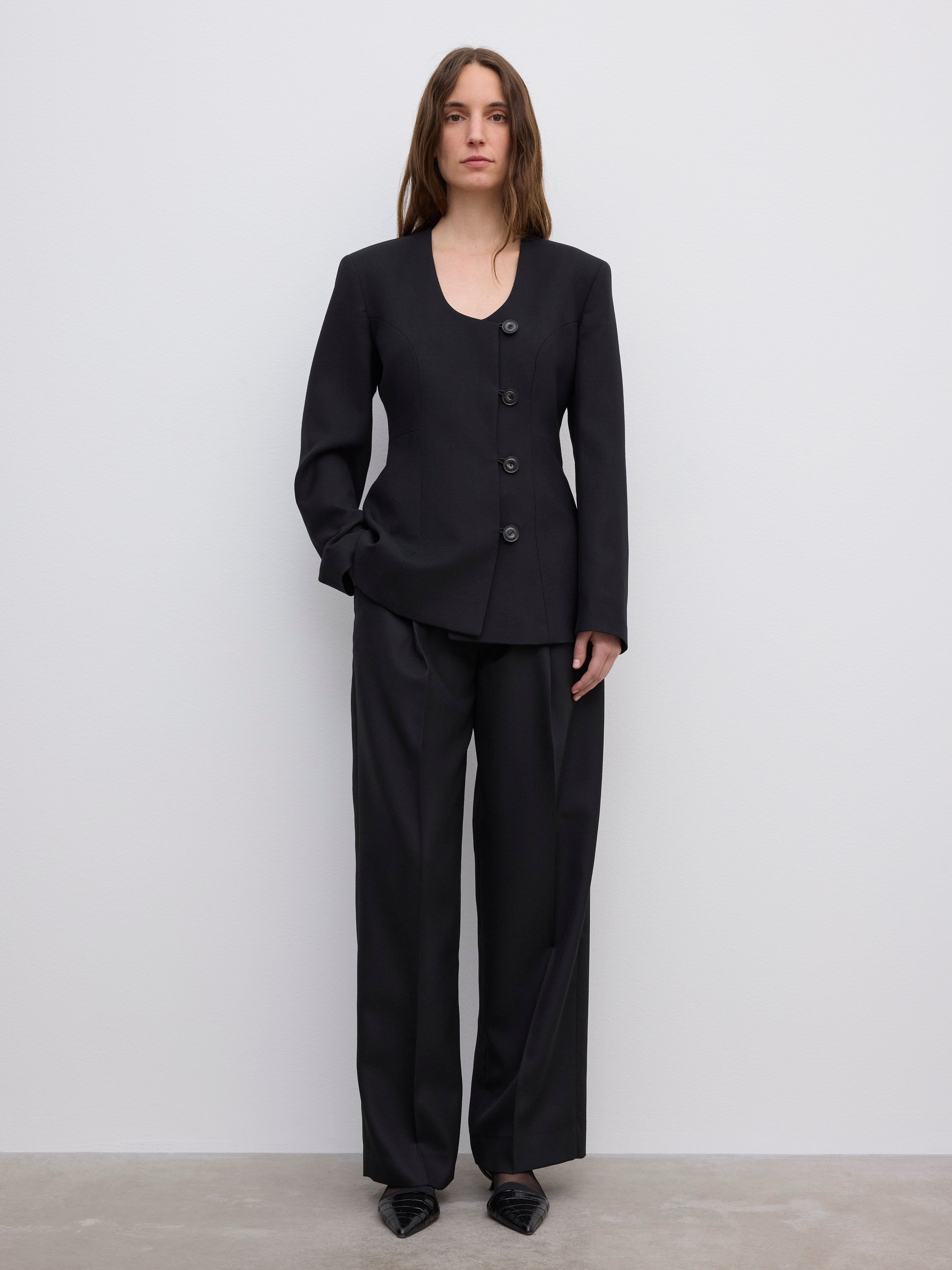 Collarless blazer - 3