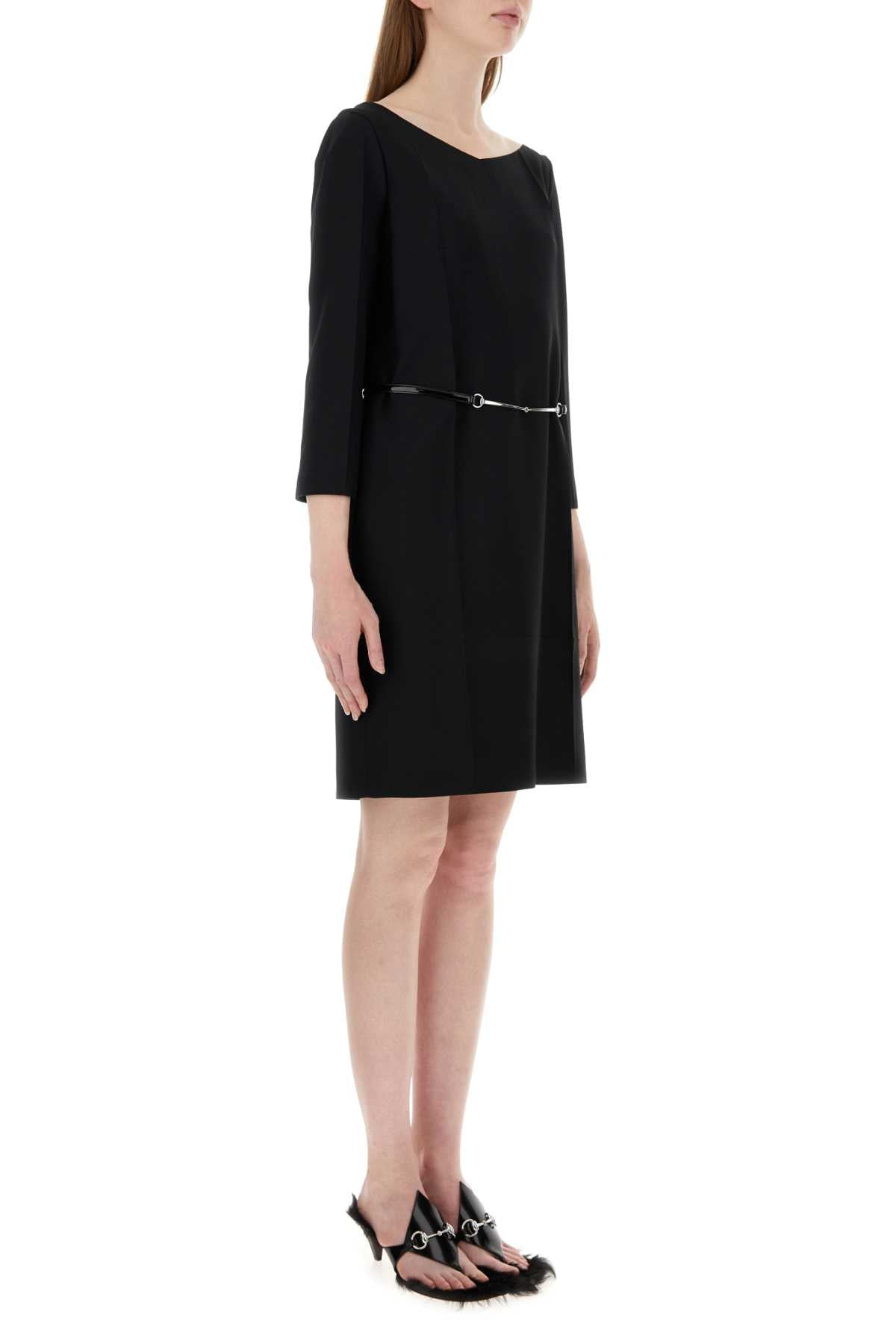 Gucci Women Black Crepe Mini Dress - 3