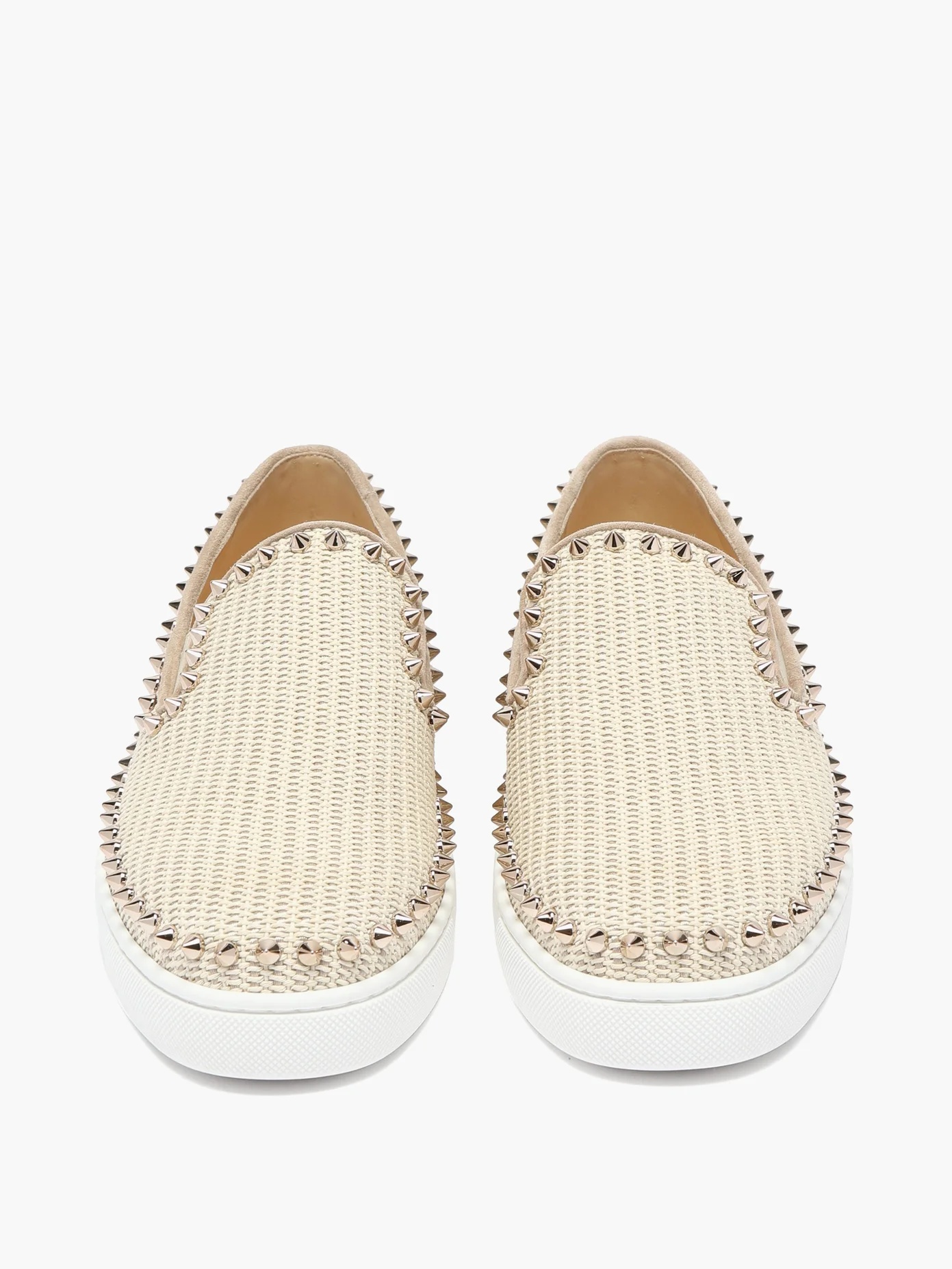 Boat spike-embellished woven slip-on trainers - 5