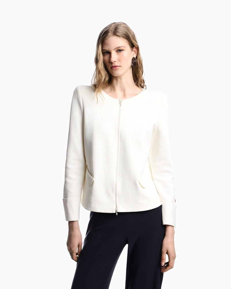 EMPORIO ARMANI OTTOMAN JERSEY ZIP-UP JACKET outlook