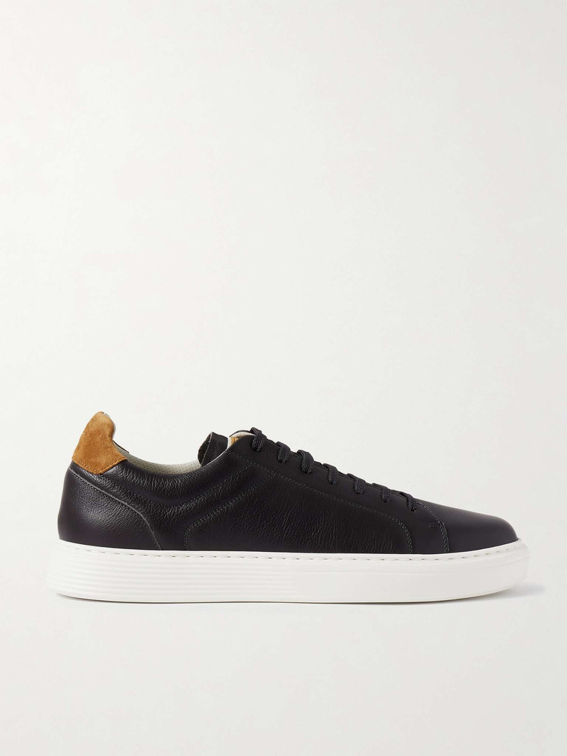 Urano Suede-Trimmed Leather Sneakers 1