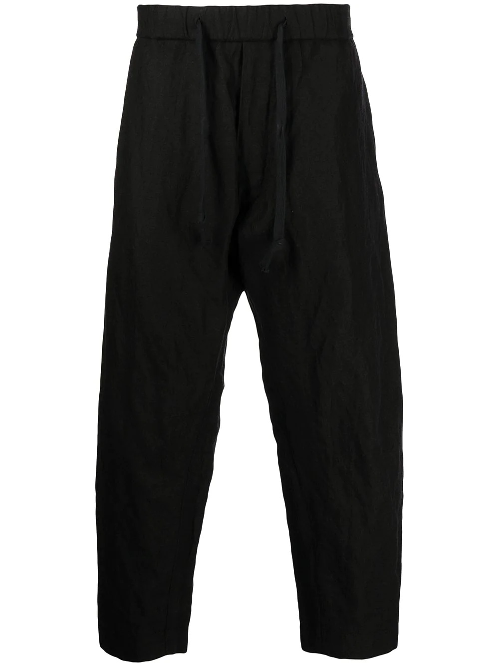 cropped drawstring-waist trousers - 1