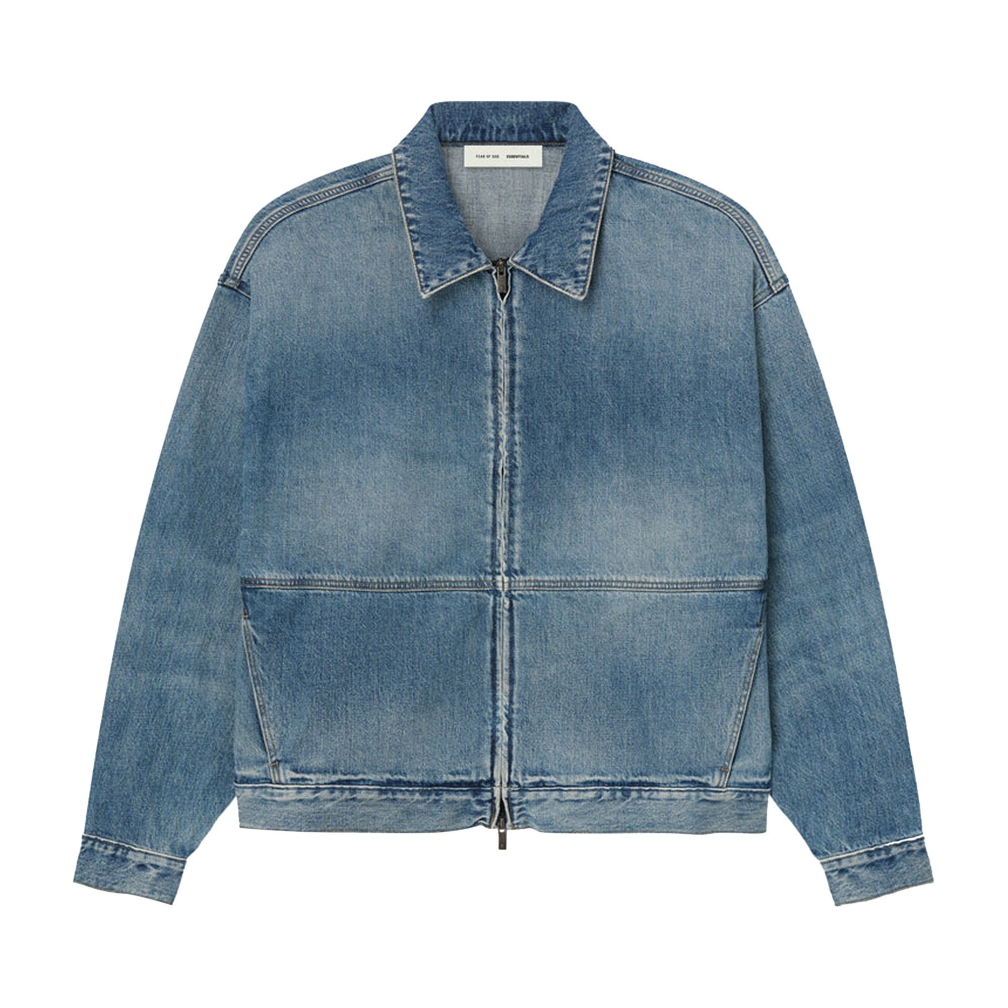 Fear of God Essentials Denim Trucker Jacket 'Classic Blue' - 1