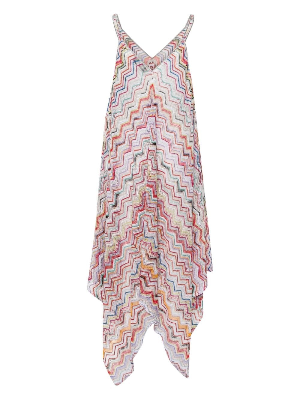 Zigzag-knit asymmetric cover up - 2