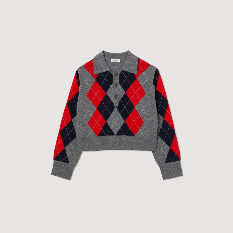 DIAMOND POLO NECK SWEATER 1