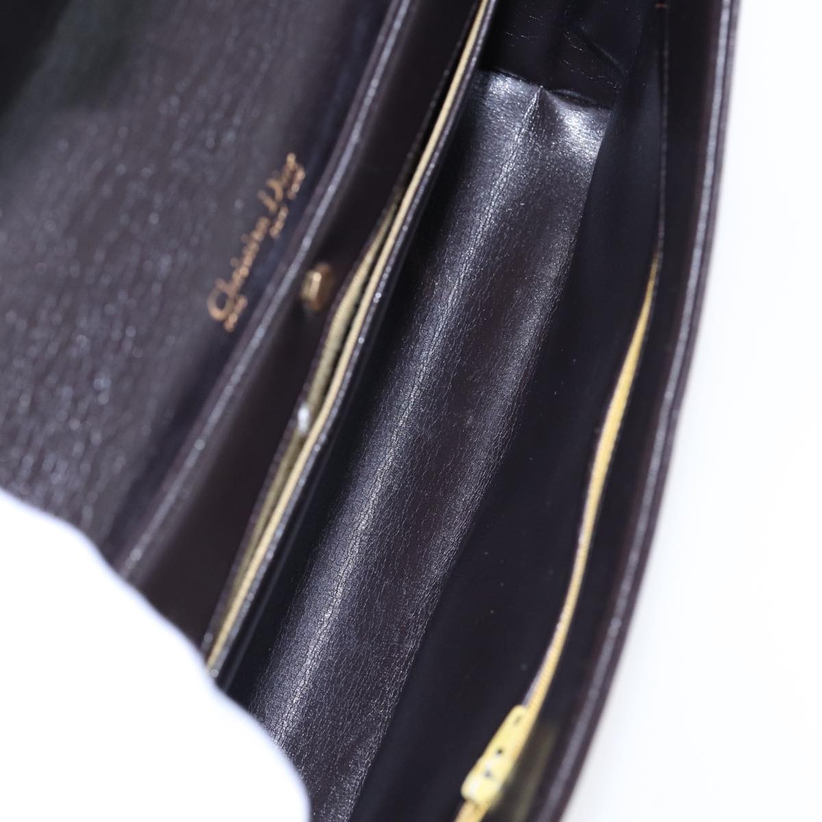 DIOR Hand Bag Leather Brown Gold - 12