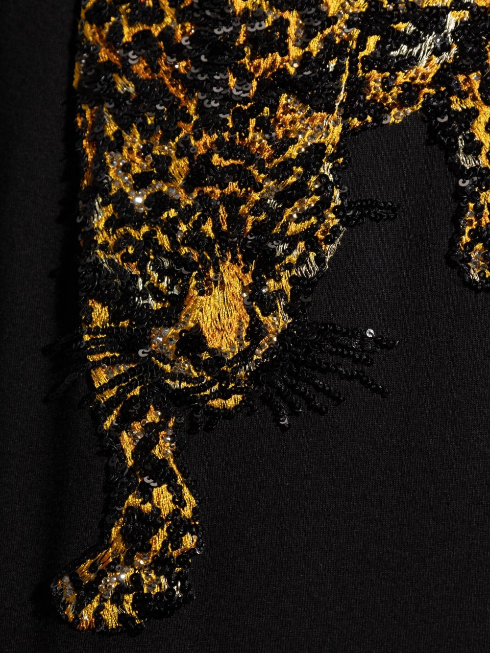 sequin-embellished jaguar T-shirt - 5