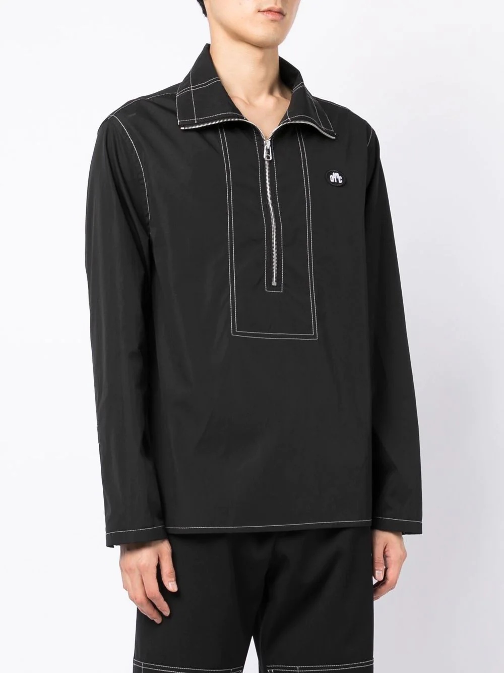 half-zip contrast-stitch shirt - 3