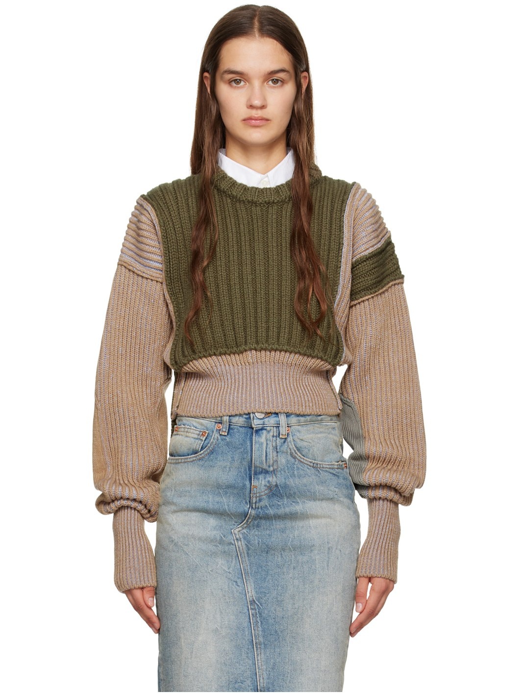 トップス Maison Margiela paneled wool sweater Maison Margiela paneled wool sweater