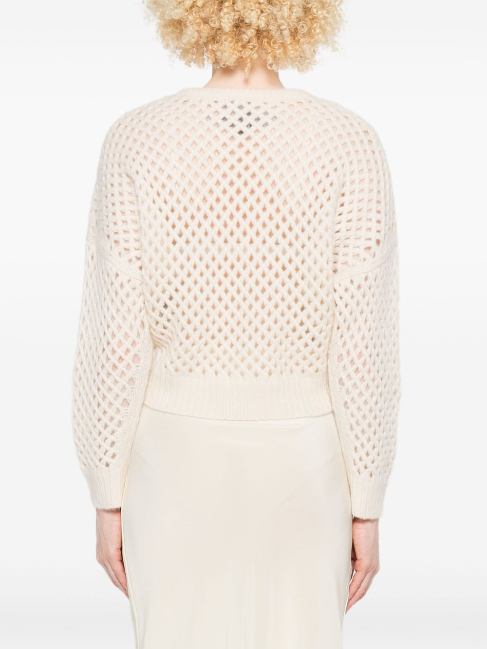 open-knit long-sleeve sweater - 4