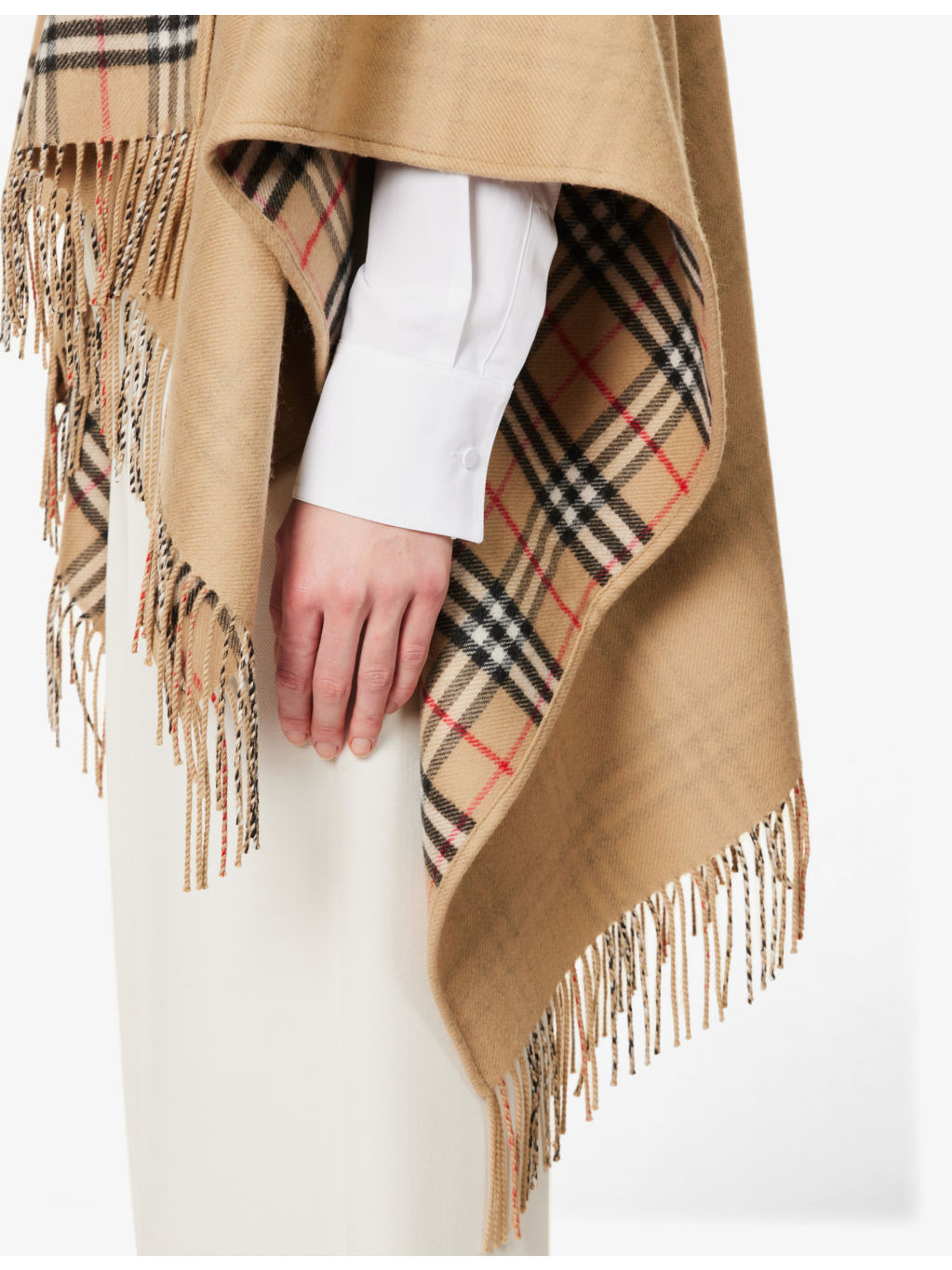 Vintage Check wool cape - 6