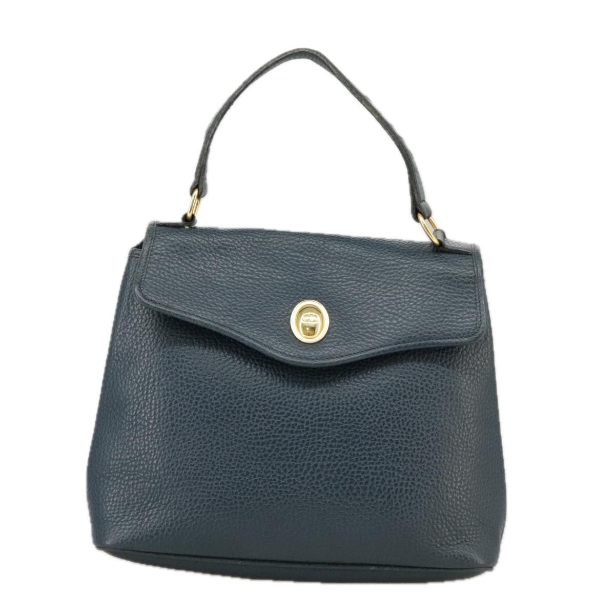 DIOR Hand Bag Leather Navy Gold - 13