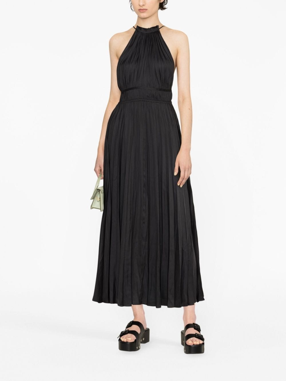 pleated satin maxi dress - 2