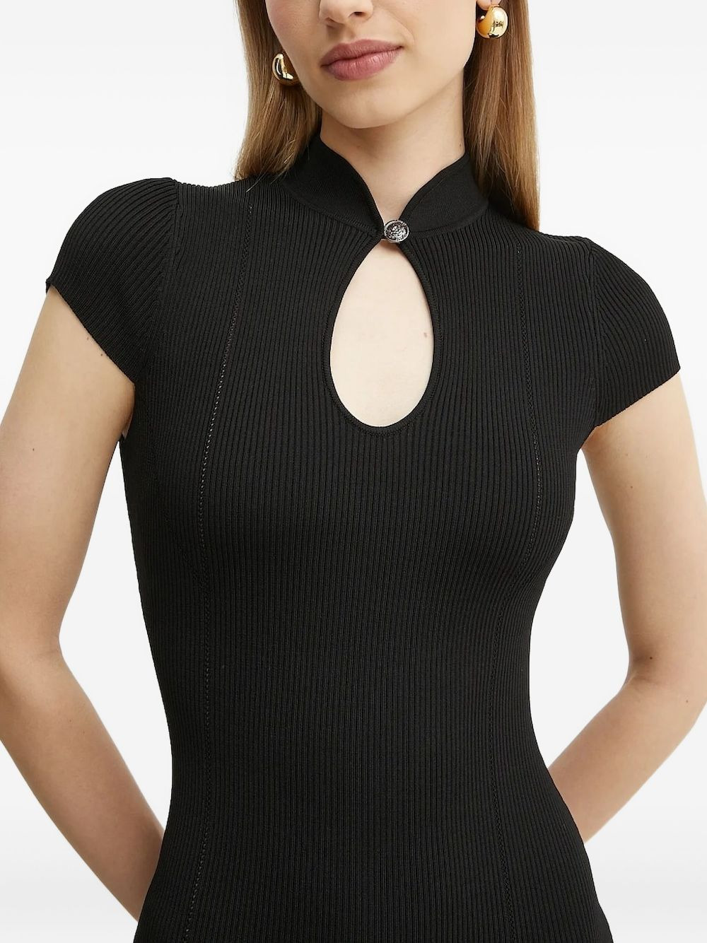 ribbed keyhole mini dress - 3