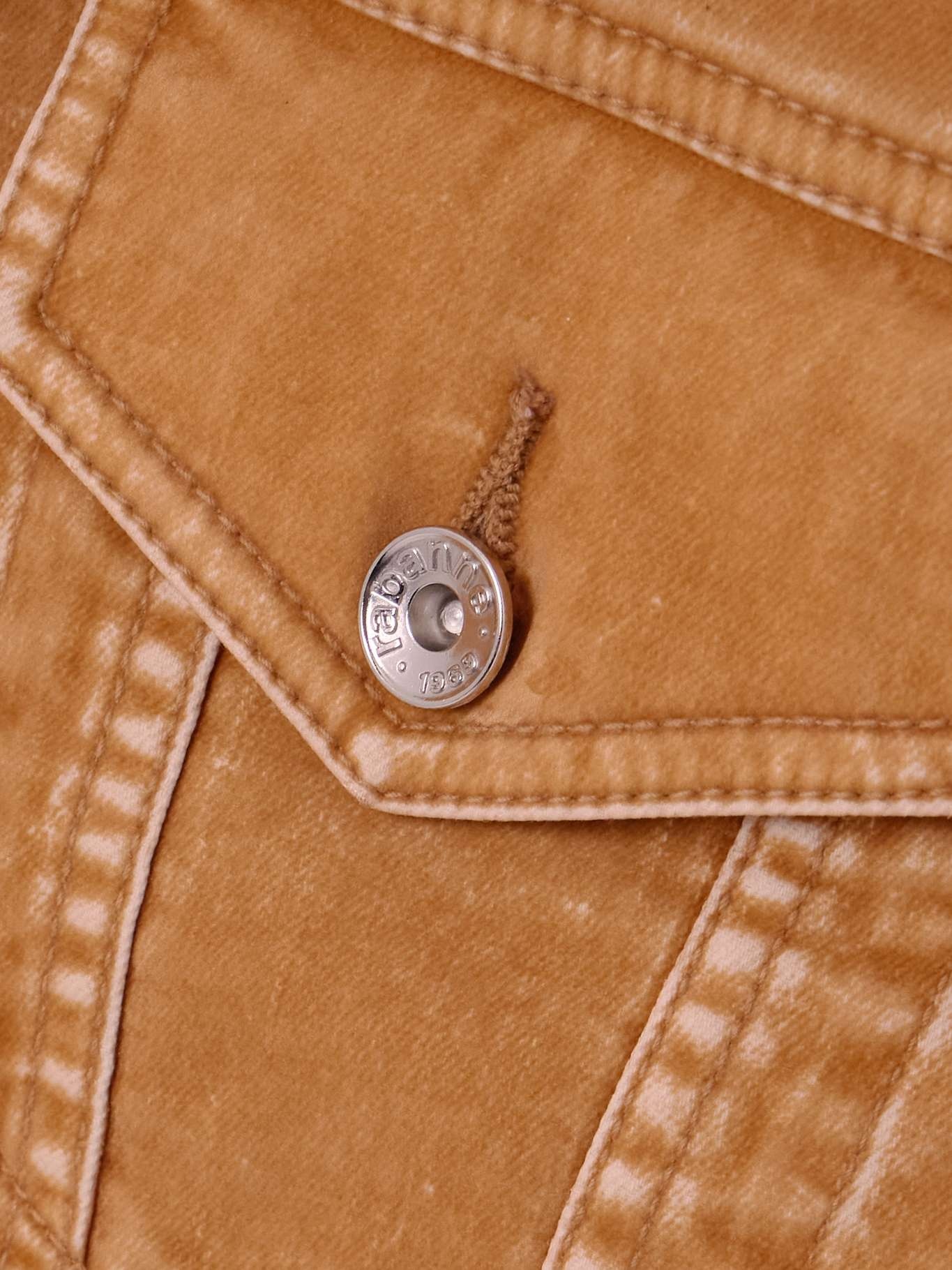Flocked denim jacket Camel - 5