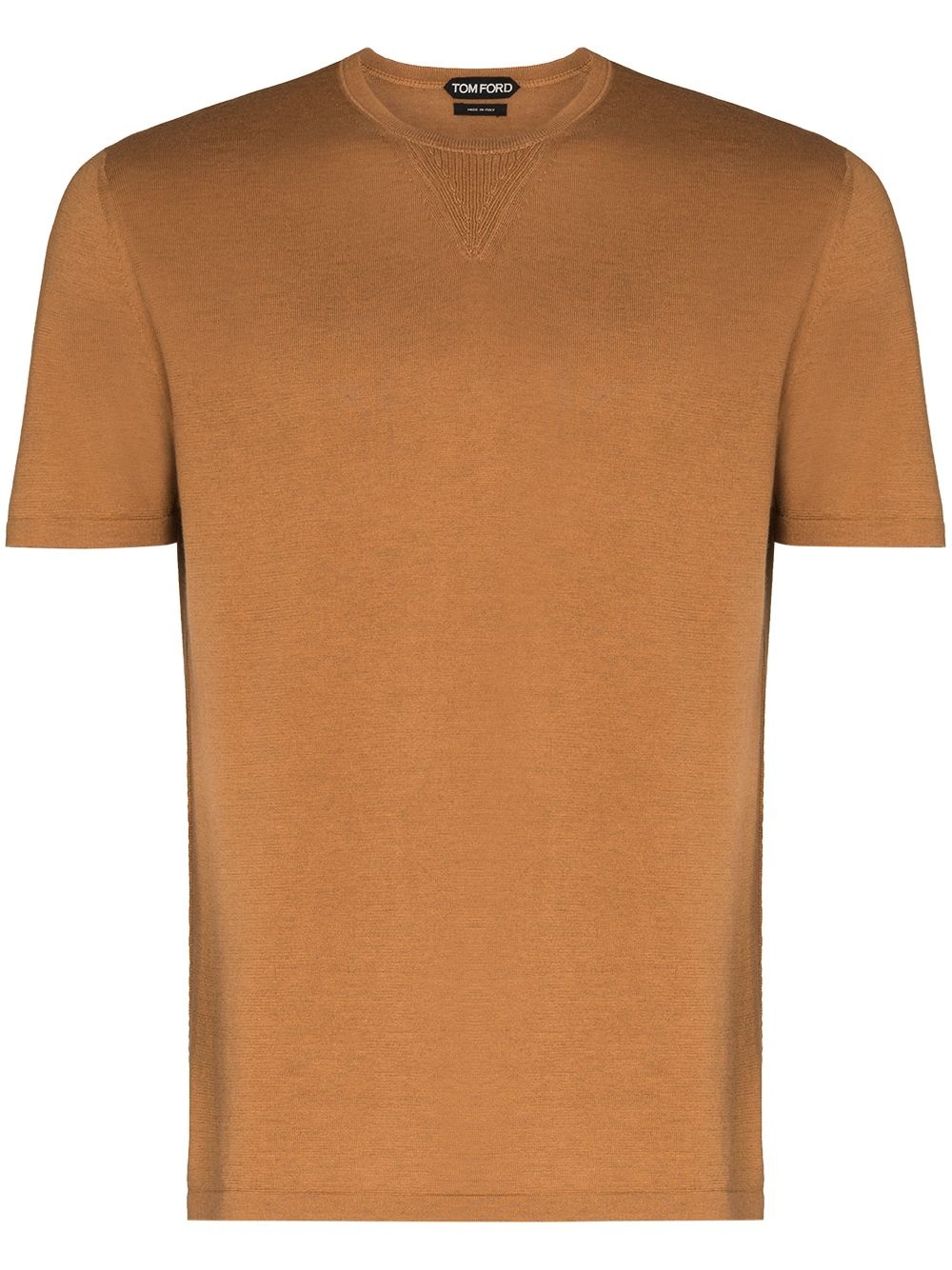 crew-neck silk-cotton blend T-shirt - 1