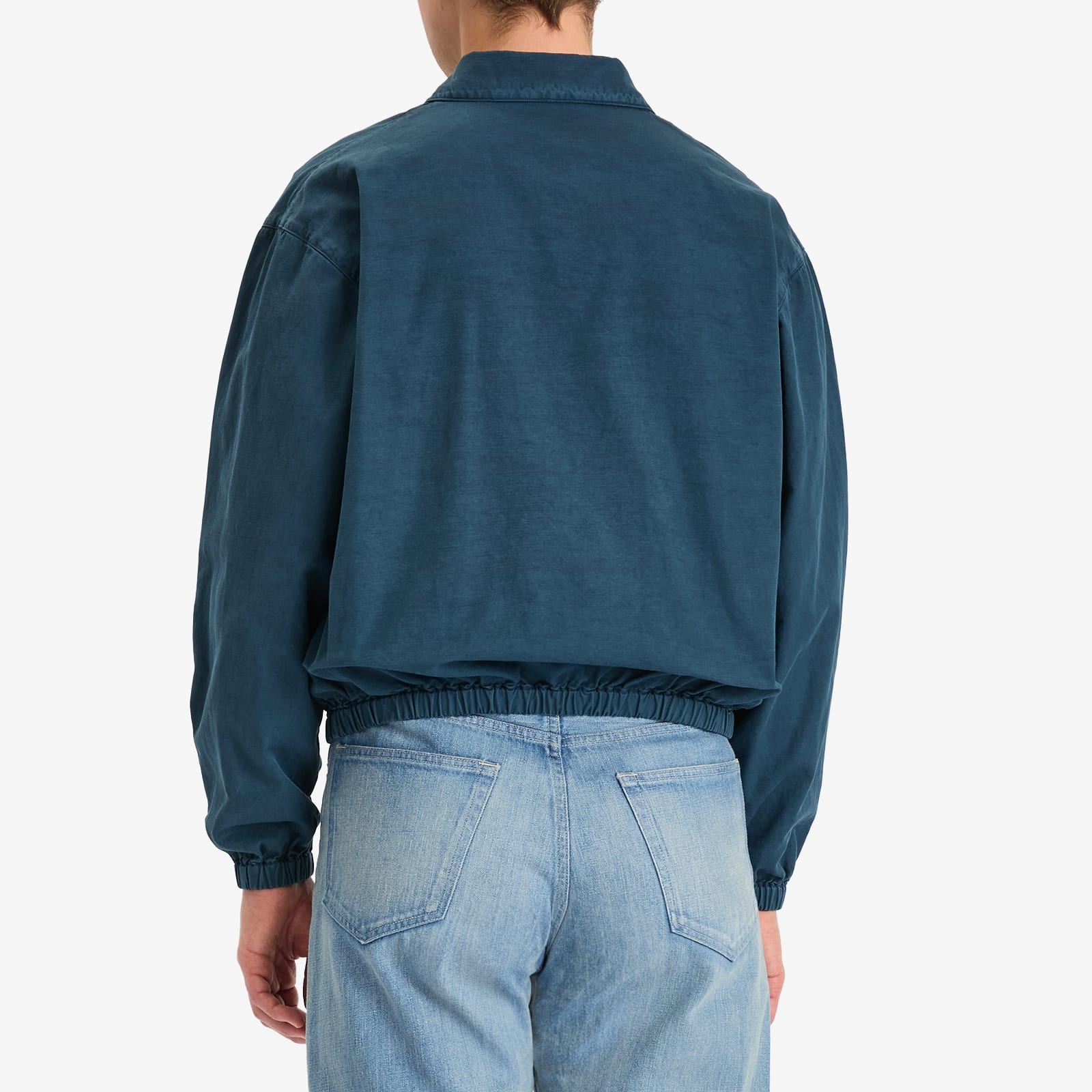 AURALEE: Blue Product Dyed Finx Gabardine Swing Jacket | SSENSE