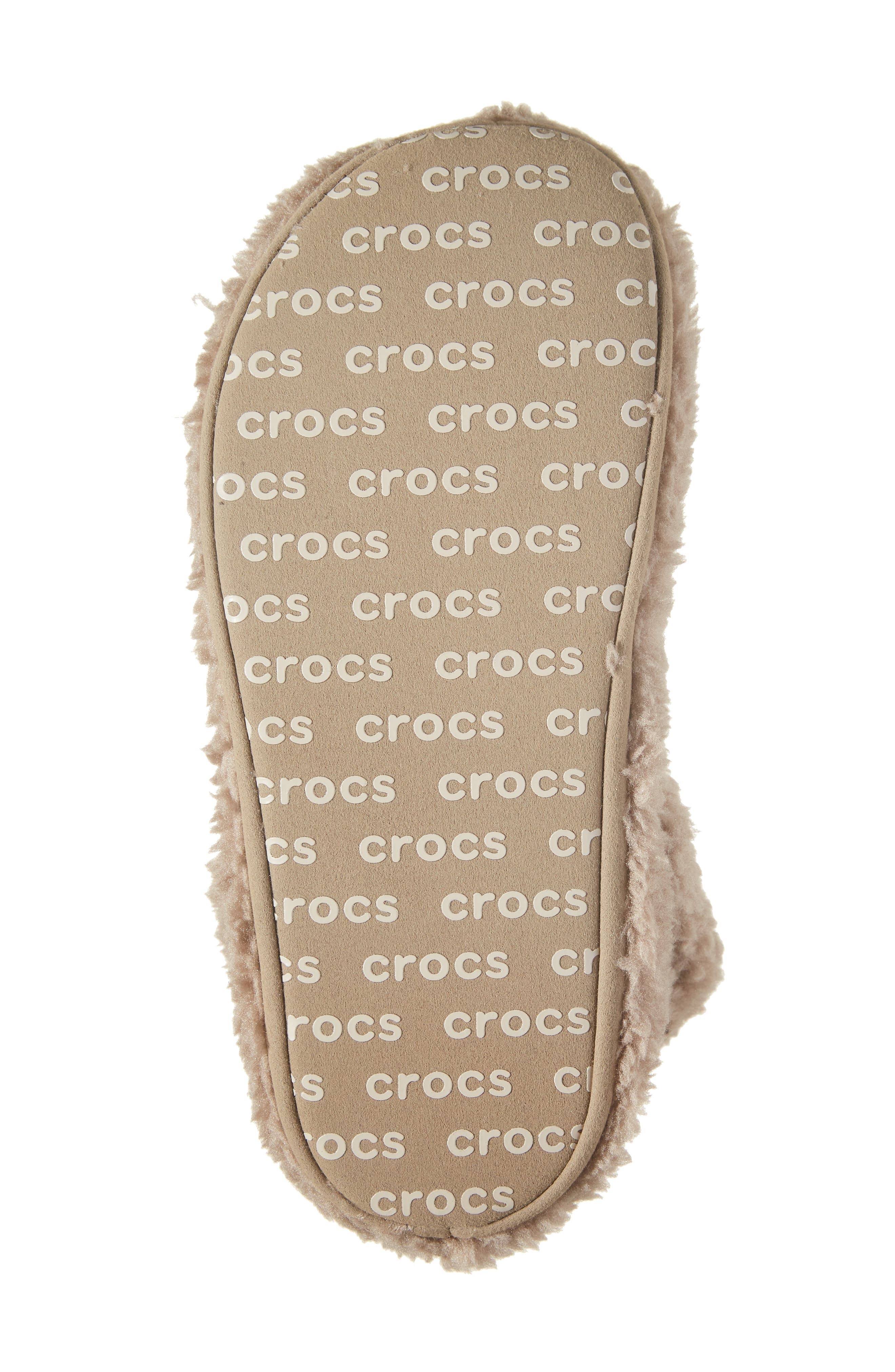 CROCS Classic Cozzzy Faux Fur Slipper Clog in Mushroom at Nordstrom - 6