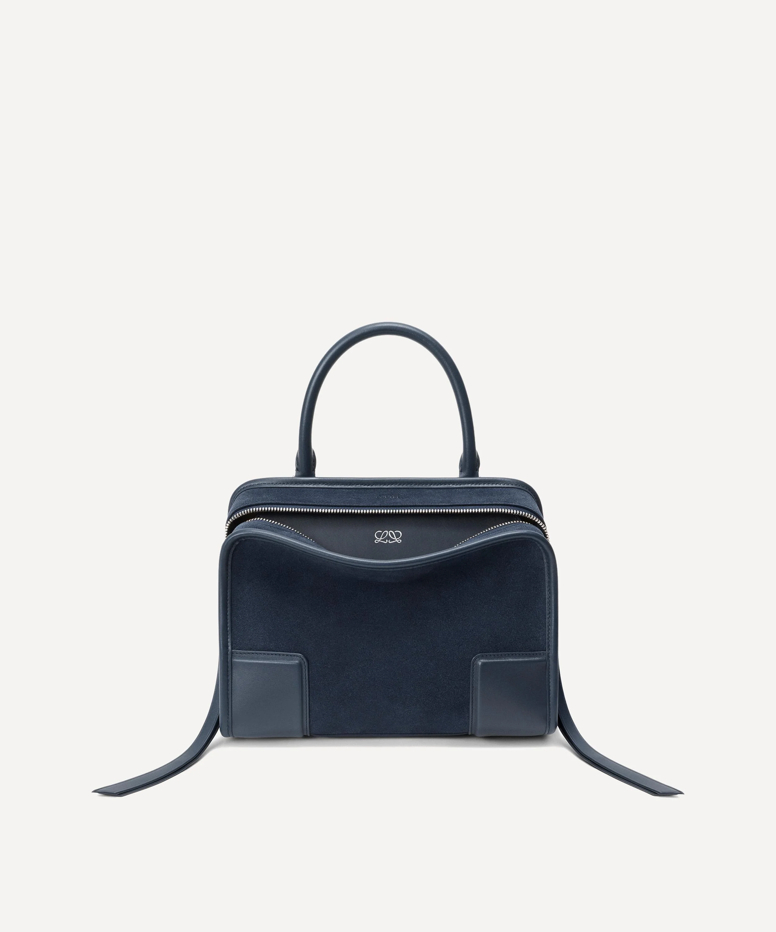 Small Amazona 180 Deep Navy Leather Top Handle Bag - 1