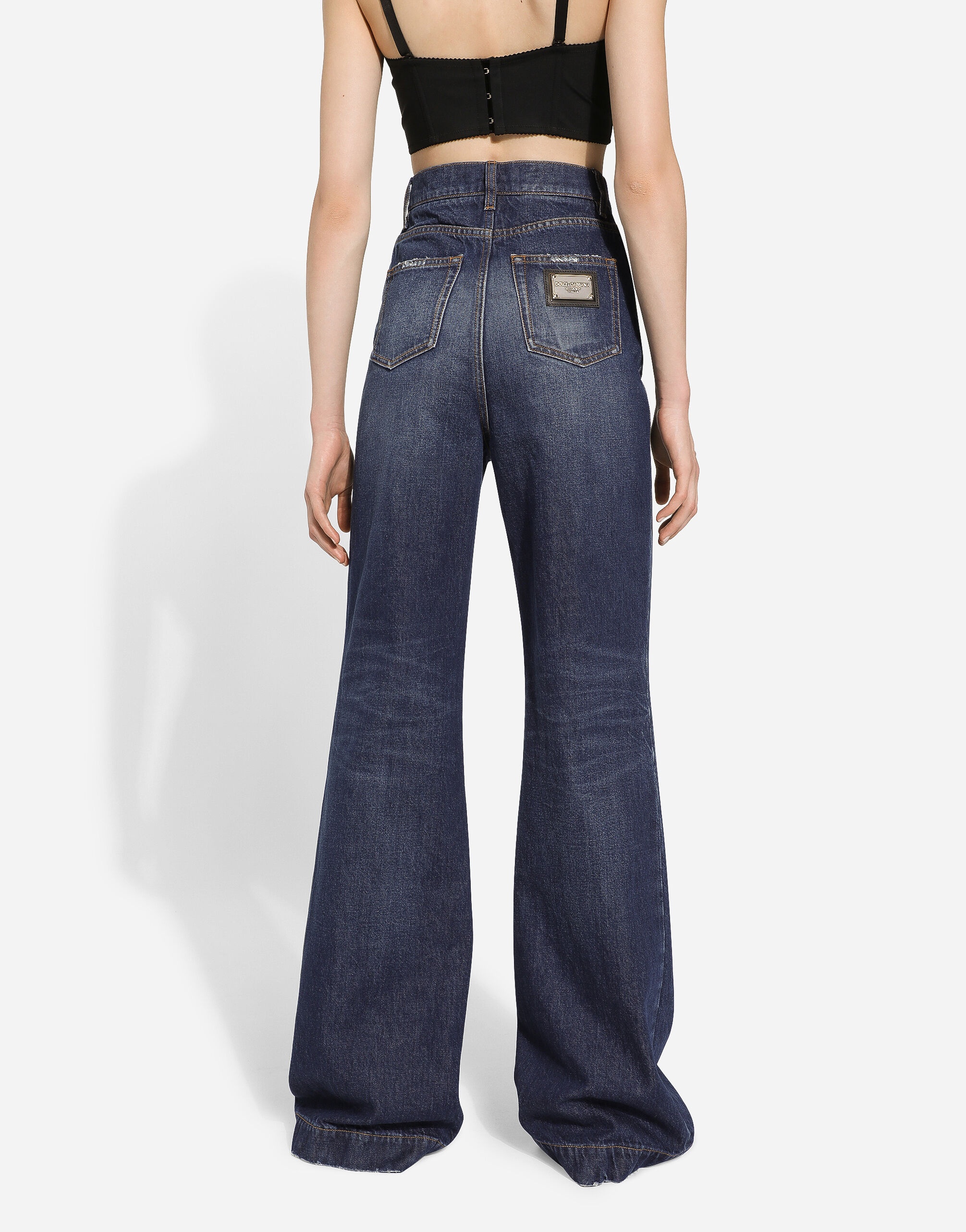 【送料&関税込】Dolce & Gabbana Denim Palazzo Jeans Frame Le Slim Palazzo Drizzle High-Rise Stretch Jeans | Saks