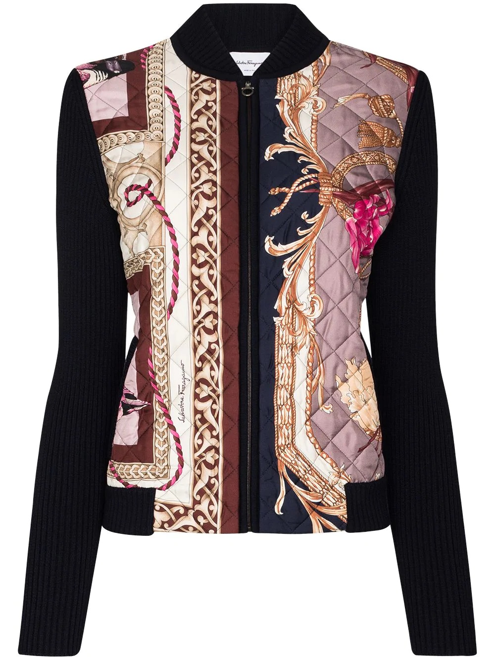 Elisabeth-print zip-up cardigan - 1