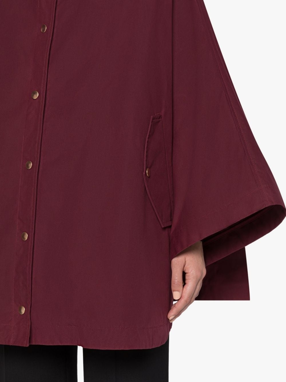 CORA BURGUNDY WAXED COTTON FIELD COAT - 6