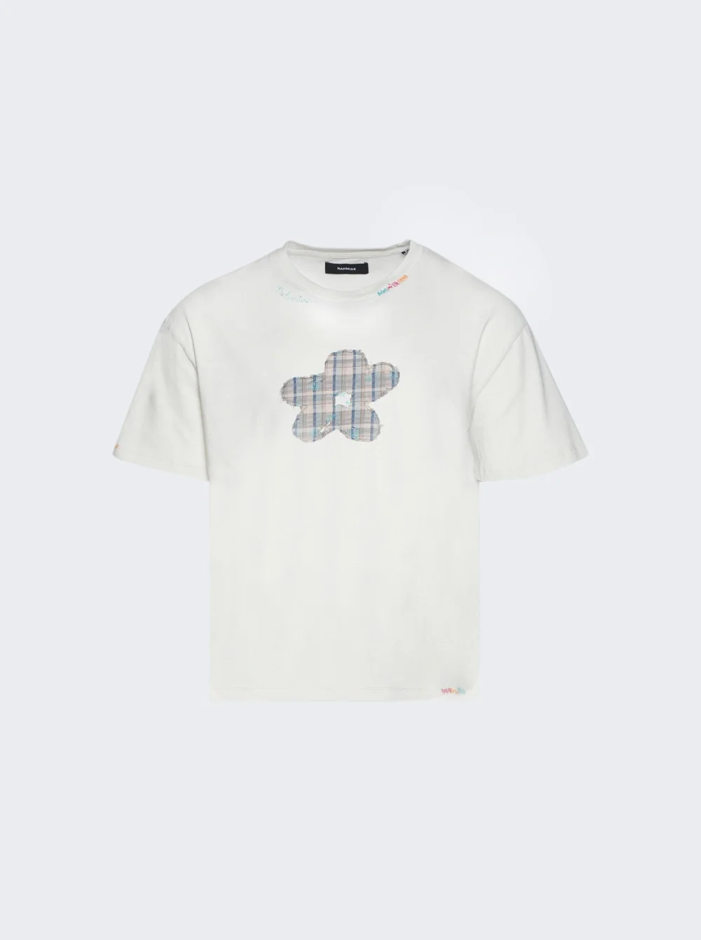 Dusty Rainbow Flower Boxy Tee Egg White - 1