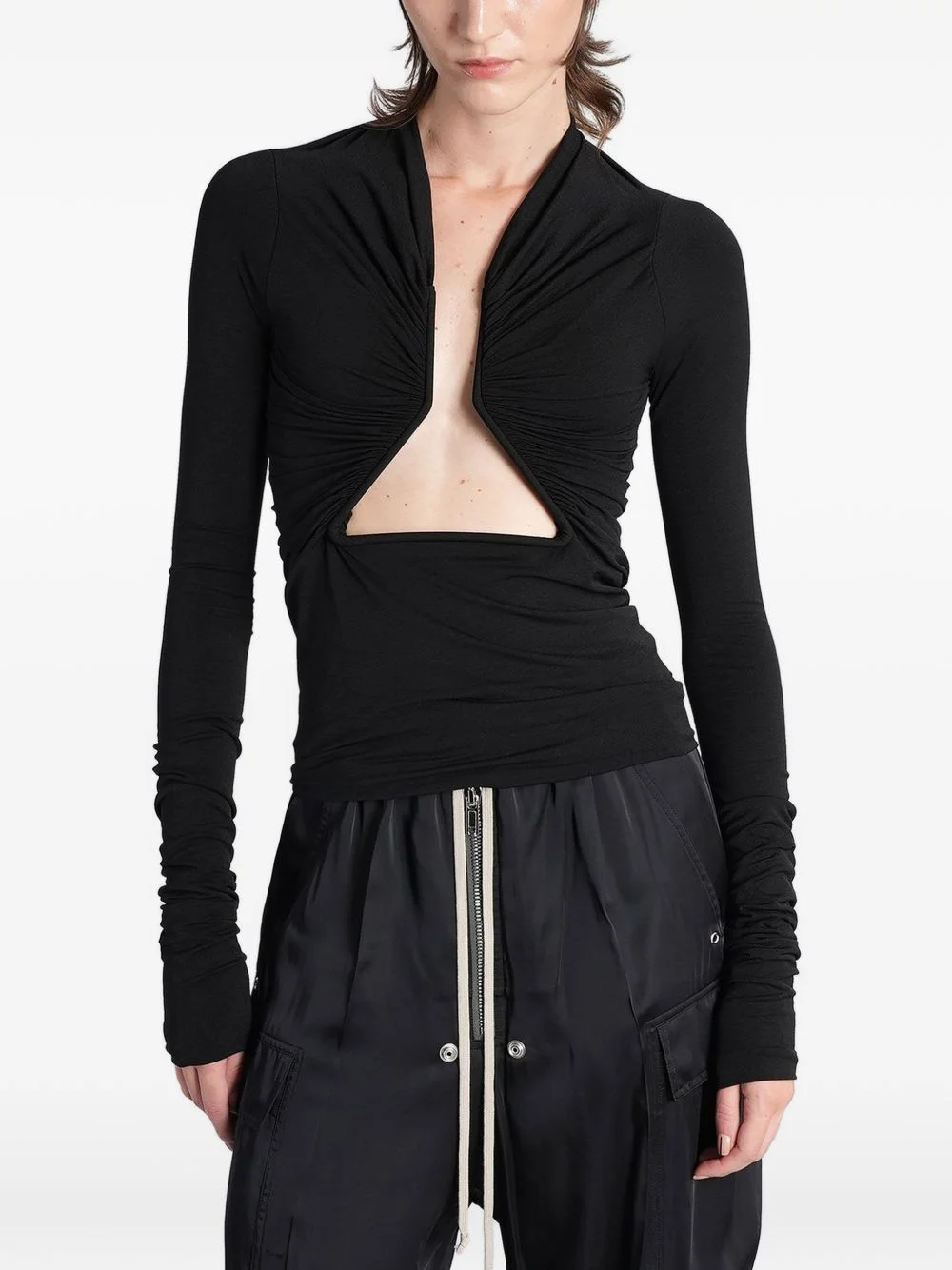 ruched cutout top - 1