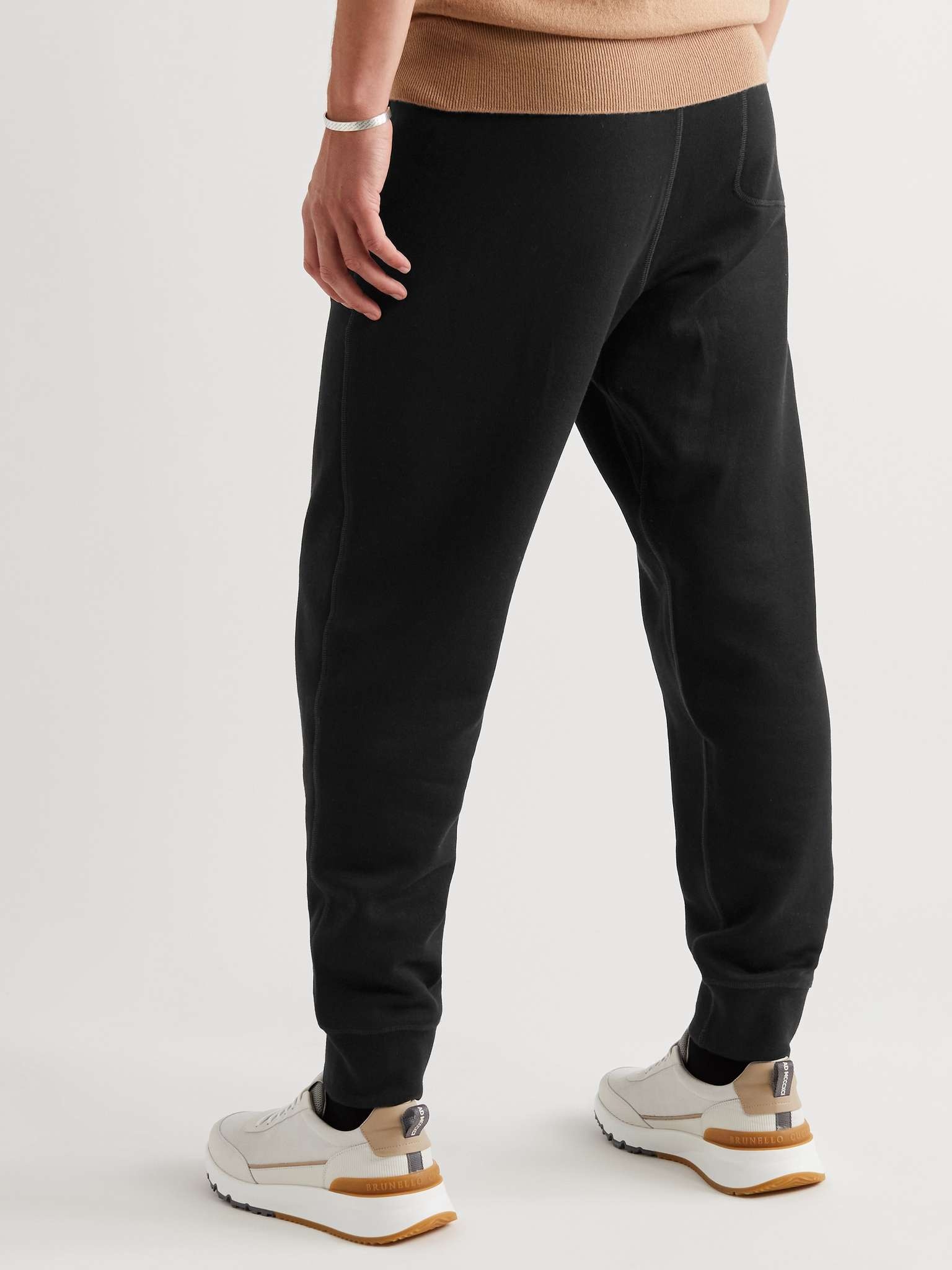 Madison Slim-Fit Tapered Cotton-Fleece Sweatpants - 4